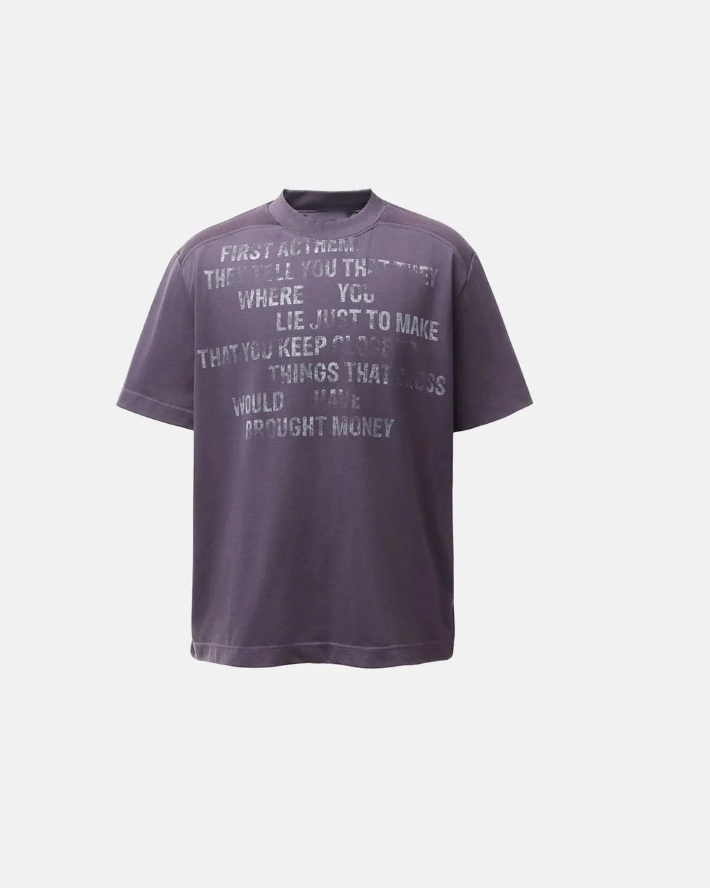 Inflation Streetwear mock neck distressed graphic T-shirt with bold design, casual fit, and streetwear style.