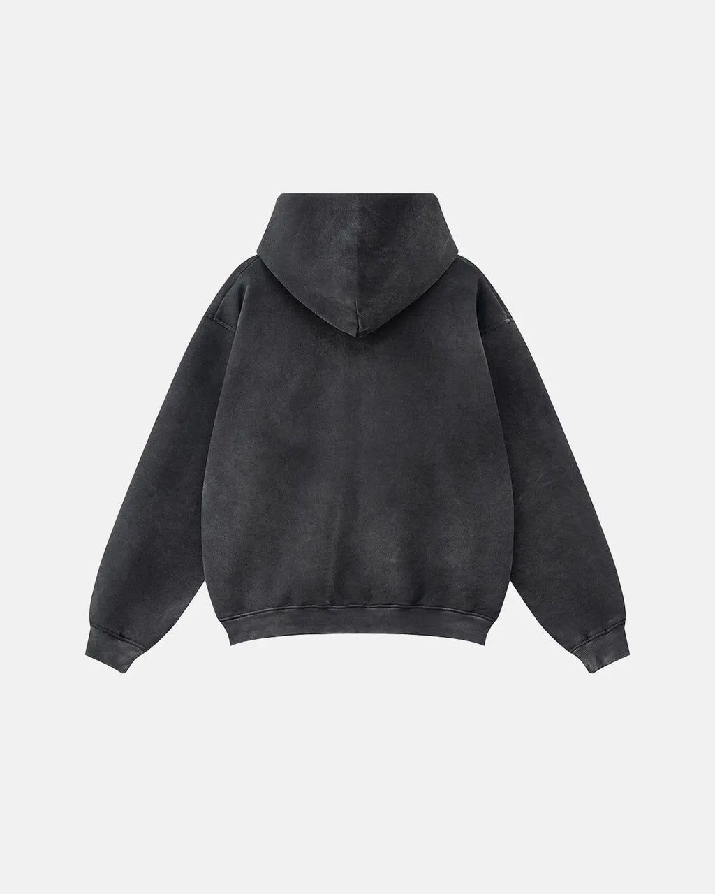 Flation Washed Graphic Zip-Up Hoodie with front zipper, casual fit, and graphic design on soft, washed fabric.