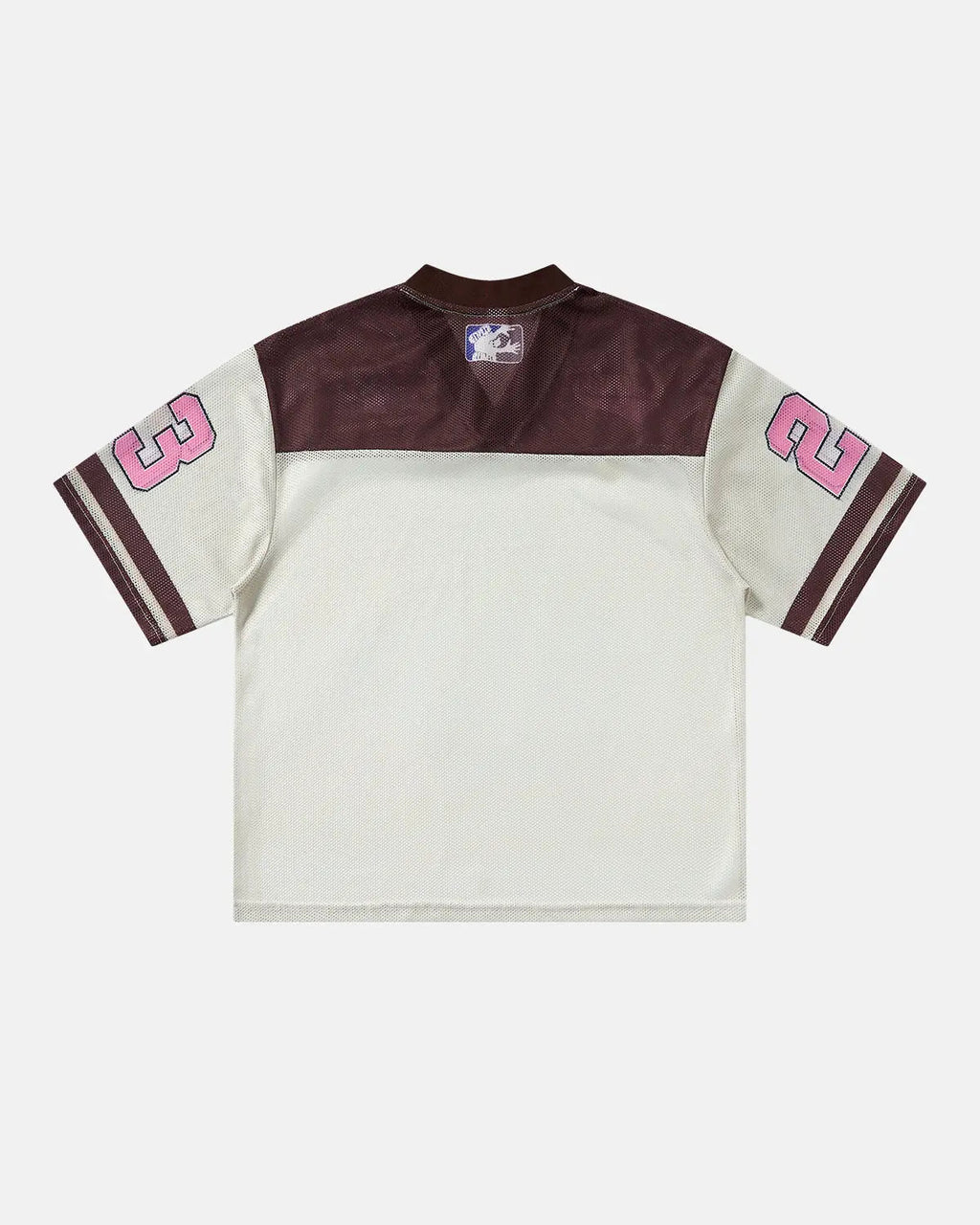 Inflation Streetwear retro graphic mesh jersey t-shirt with bold print and breathable fabric, stylish streetwear design.