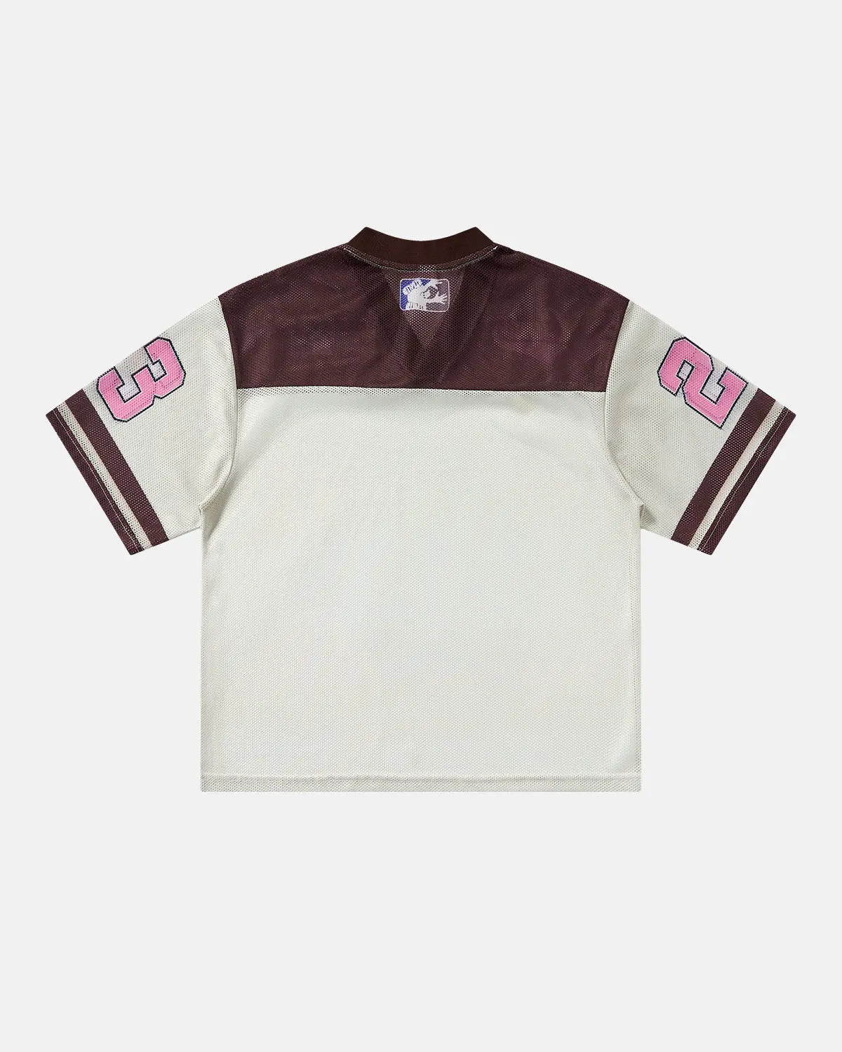 Inflation Streetwear retro graphic mesh jersey t-shirt with bold print and breathable fabric, stylish streetwear design.