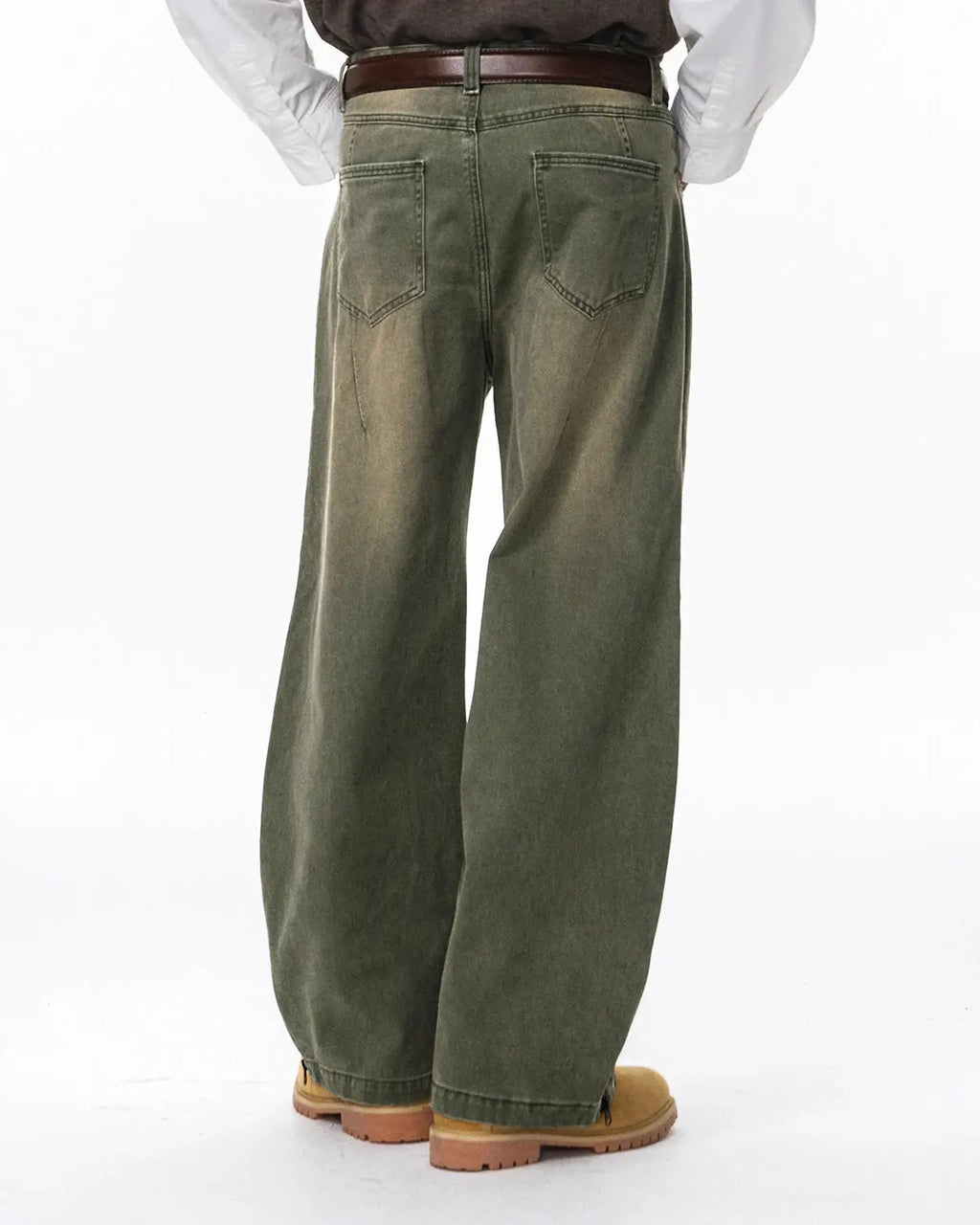 Flation Retro Acid Wash Baggy Cargo Pants featuring loose fit, multiple pockets, and vintage-inspired streetwear style.