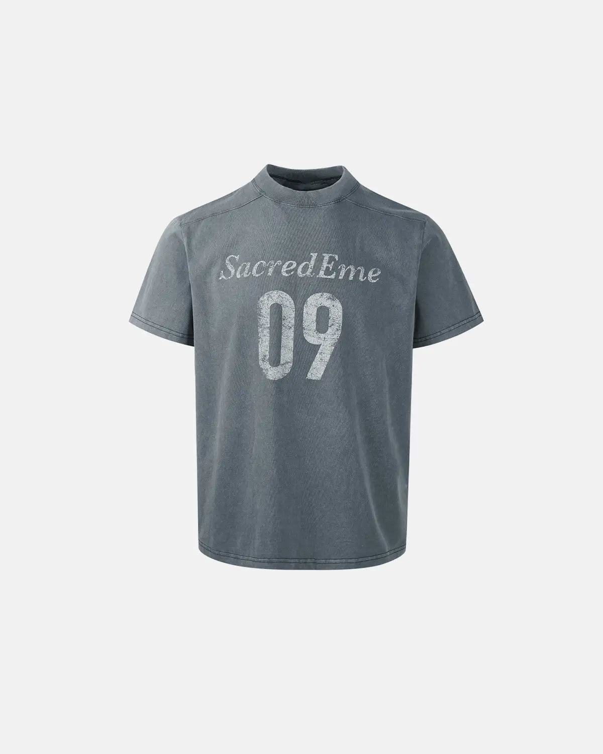 Inflation Streetwear distressed spray wash graphic T-shirt featuring a faded, worn-in design and bold print on a casual fit.