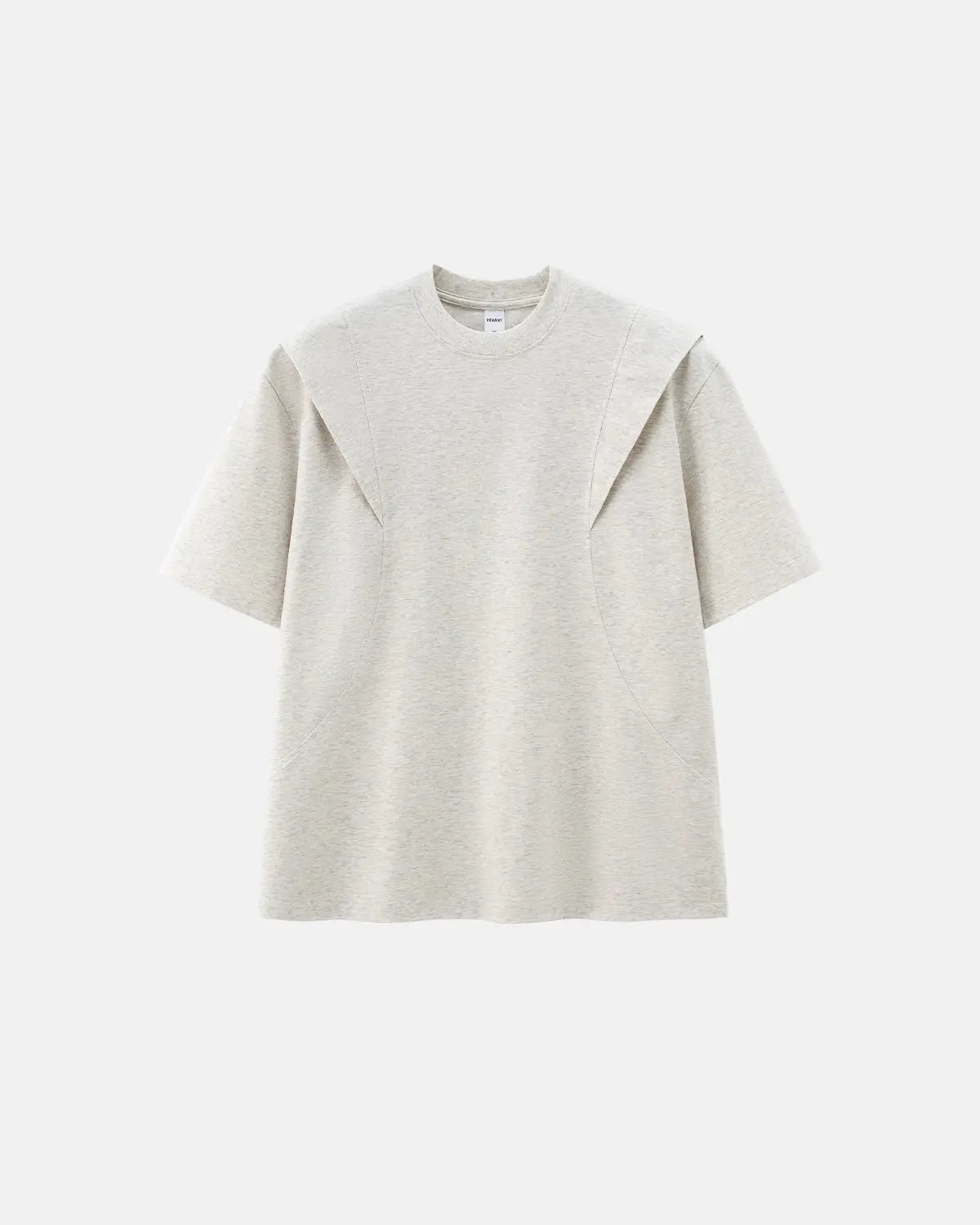 Deconstructed oversized Flation Streetwear T-shirt with layered design and casual fit, shown in a close-up front view.