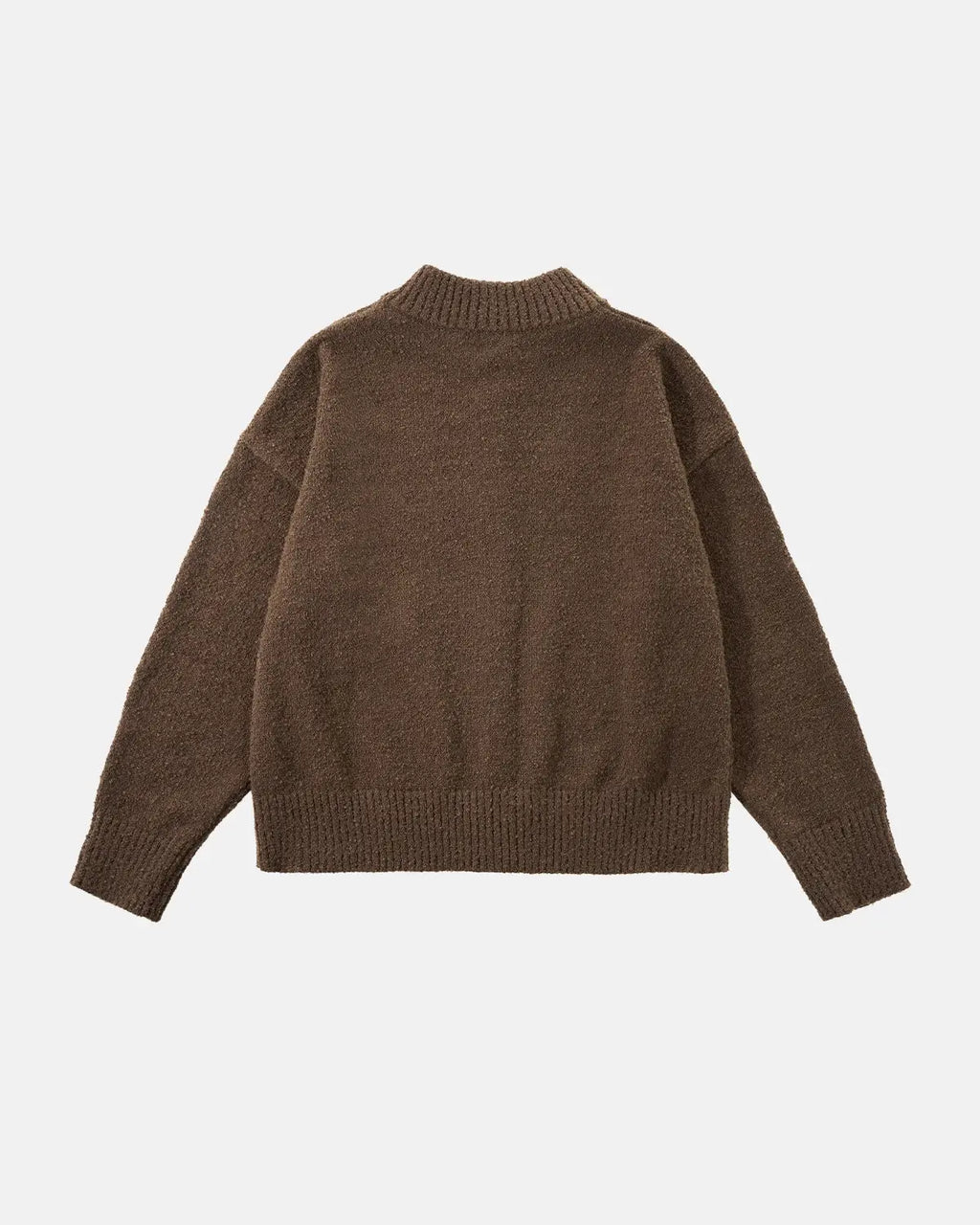 Inflation Streetwear Old Money style knitwear zip-up sweater in a classic design, featuring a high collar and ribbed cuffs.