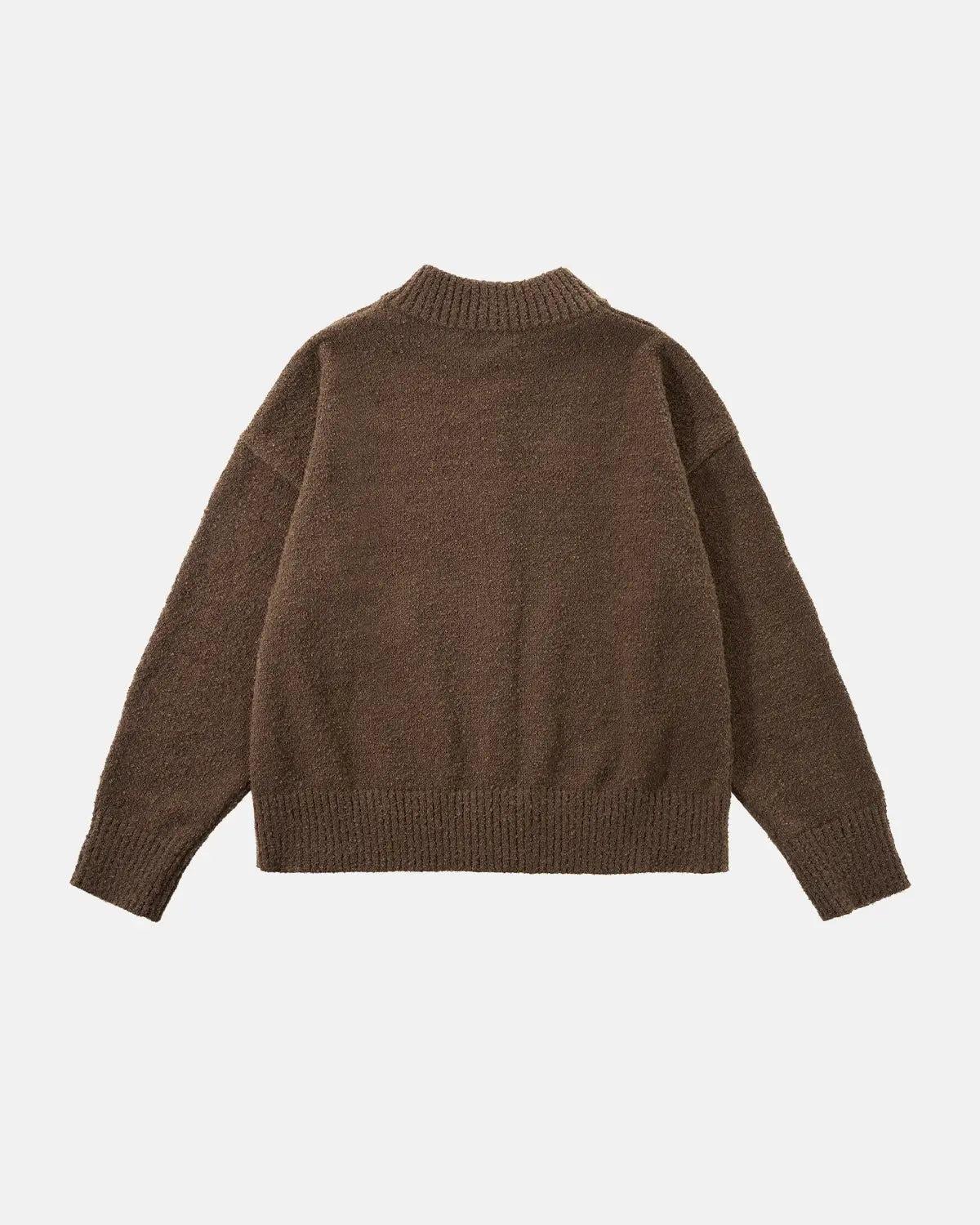 Inflation Streetwear Old Money style knitwear zip-up sweater in a classic design, featuring a high collar and ribbed cuffs.