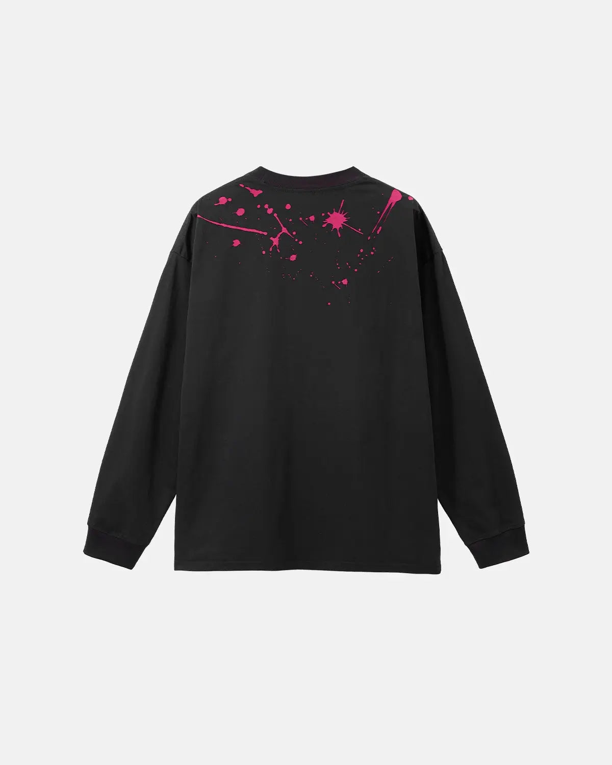 Black laser burning streetwear tee by Flation featuring bold graphic design on front, casual fit, and street style aesthetic.