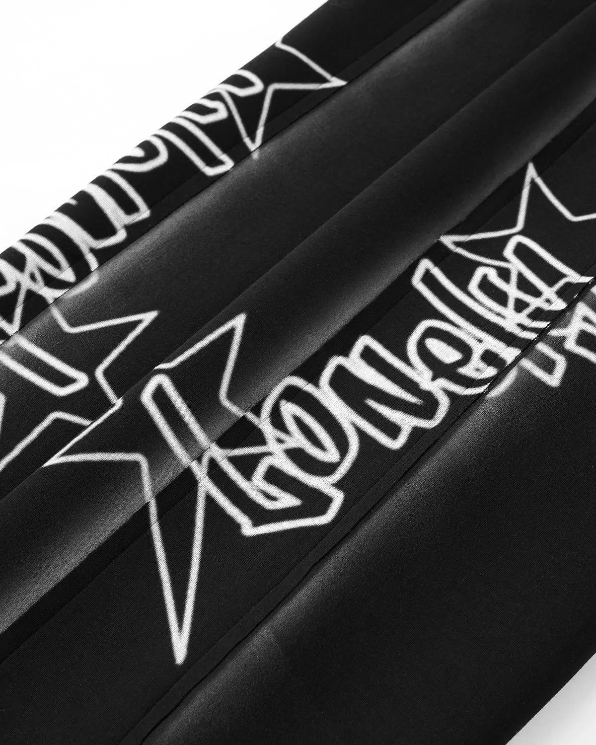 Flation Stitching Spray-Painted Graffiti Sweatpant featuring colorful graffiti design and relaxed streetwear style.