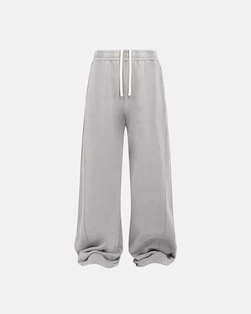 Acid wash stitching straight leg sweatpants by Flation Streetwear, featuring relaxed fit and casual style.