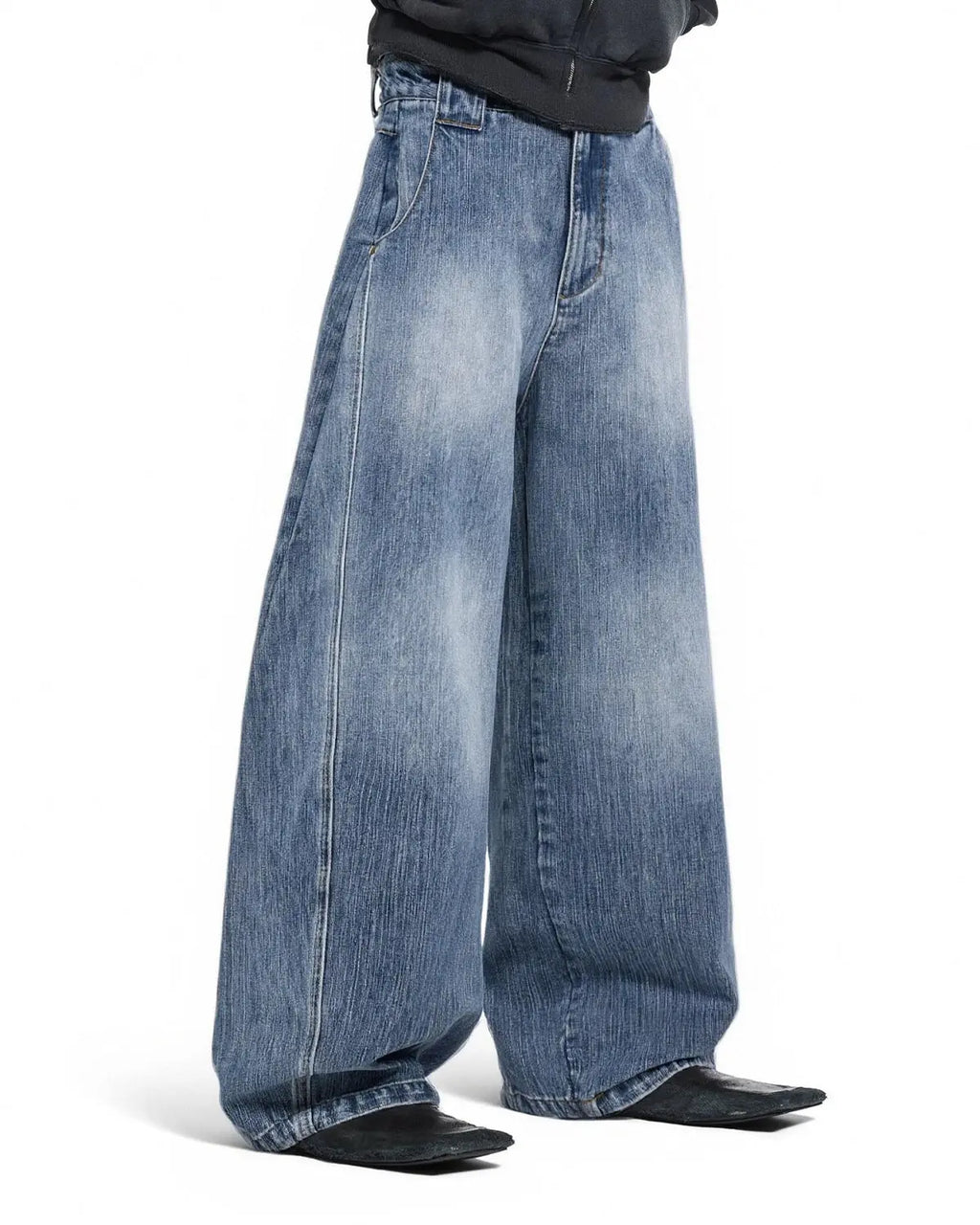 Bamboo weave barrel jeans by Inflation Streetwear featuring a relaxed fit and natural bamboo fiber texture in a stylish design