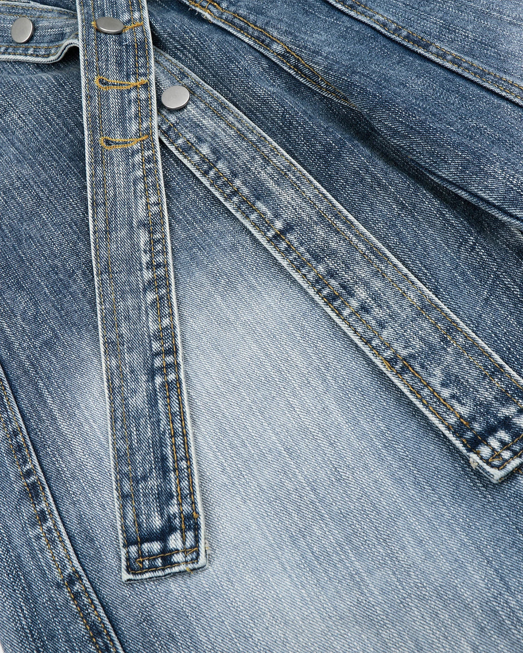 Inflation Streetwear belted bamboo weave barrel jeans featuring a relaxed fit and stylish design, shown in the product image.