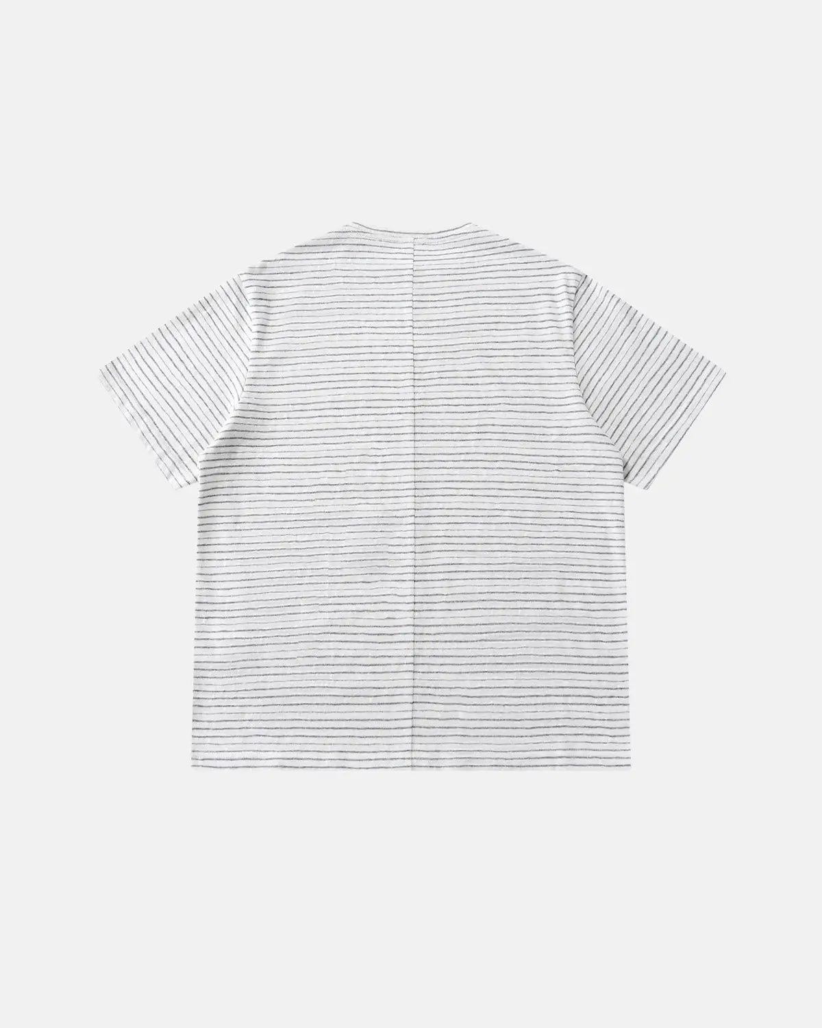 Inflation Streetwear Old Money striped T-shirt featuring horizontal black and white stripes, casual fit, and brand logo detail.