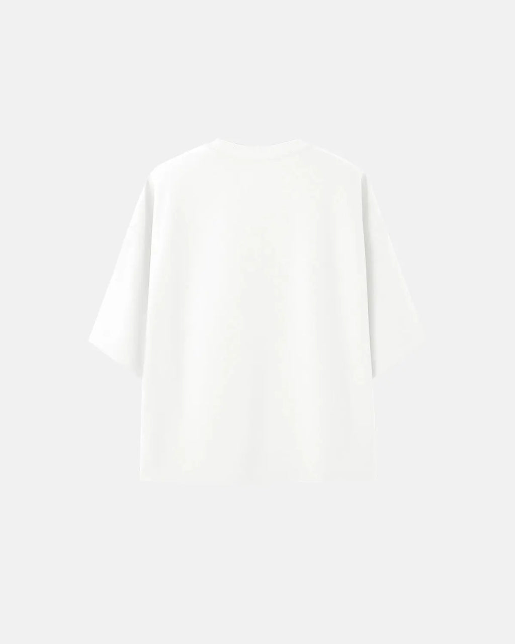 Oversized black Flation Streetwear blank boxy tee shirt laid flat, showcasing its relaxed fit and unisex design.