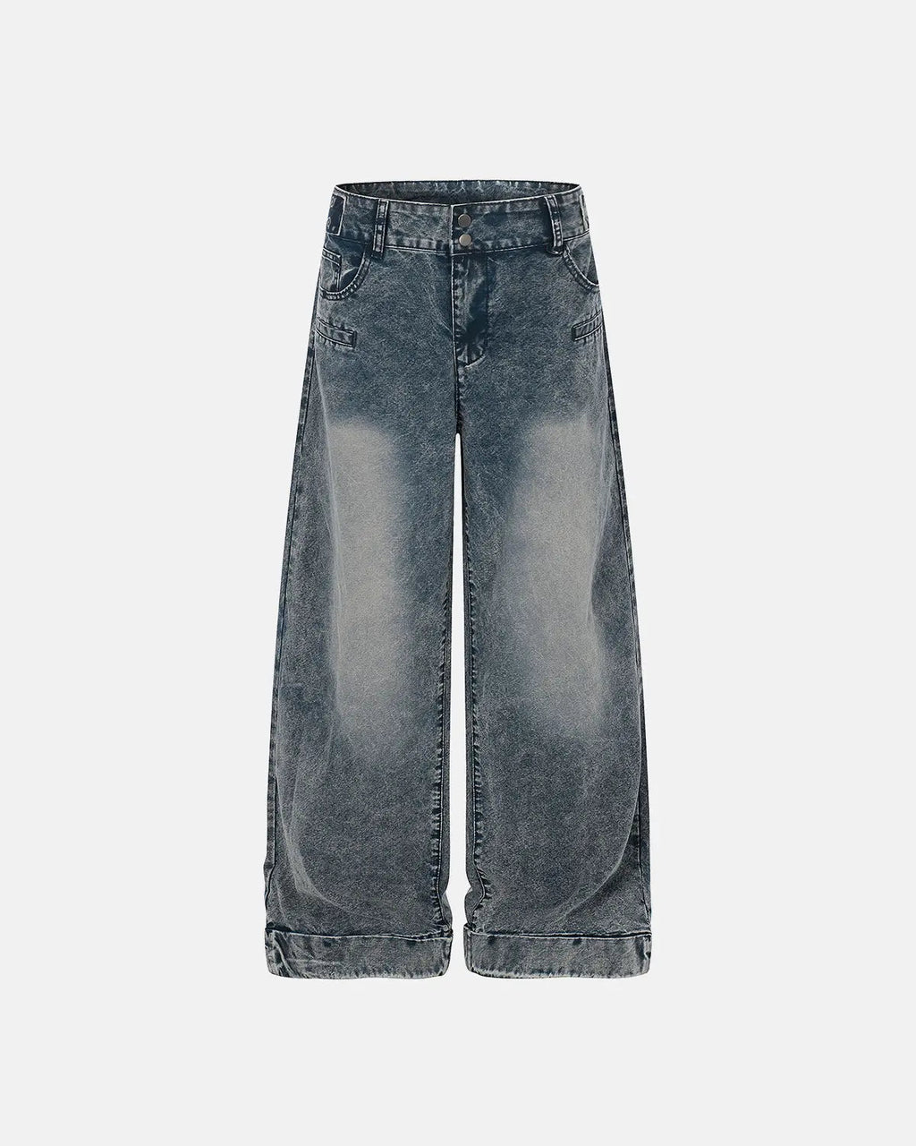 Retro washed wide-leg baggy jeans by INFLATION featuring a relaxed fit, distressed details, and vintage-inspired streetwear style.