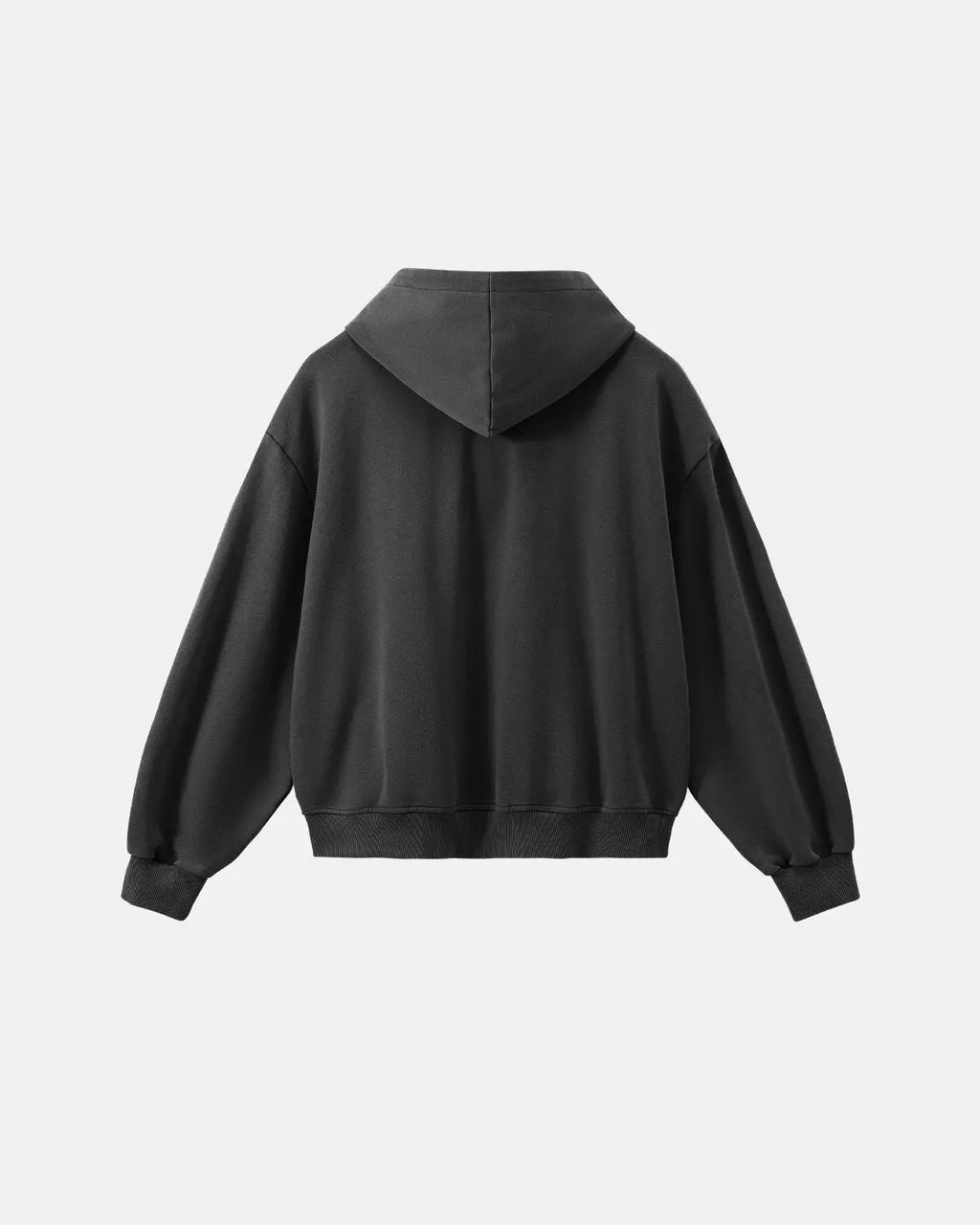 Inflation Streetwear garment washed French Terry hoodie in neutral color, featuring a relaxed fit and soft fabric texture.