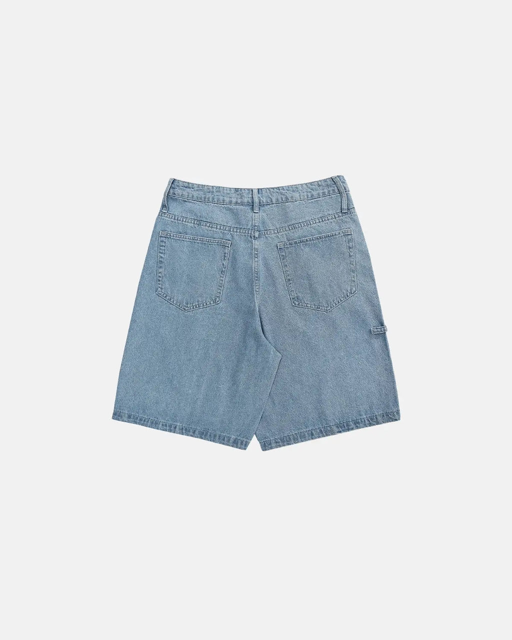 Flation Vintage Straight Washed Jorts, casual denim pants with a relaxed fit, shown in washed blue fabric.