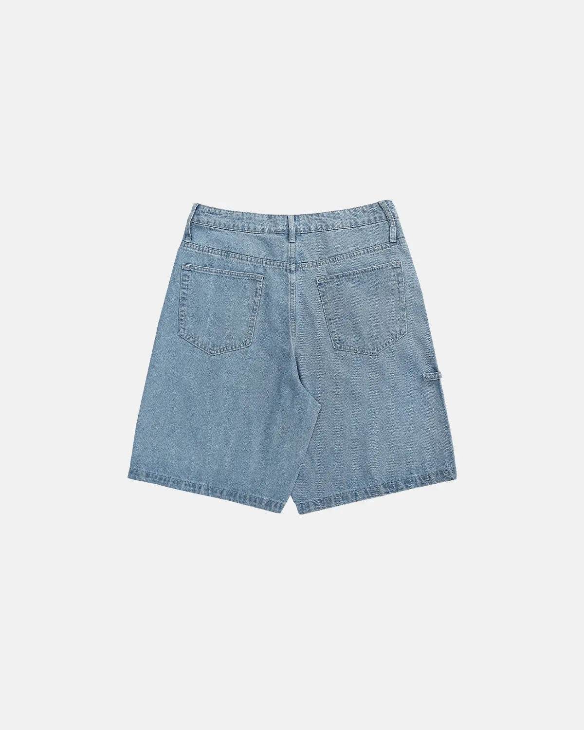 Flation Vintage Straight Washed Jorts, casual denim pants with a relaxed fit, shown in washed blue fabric.