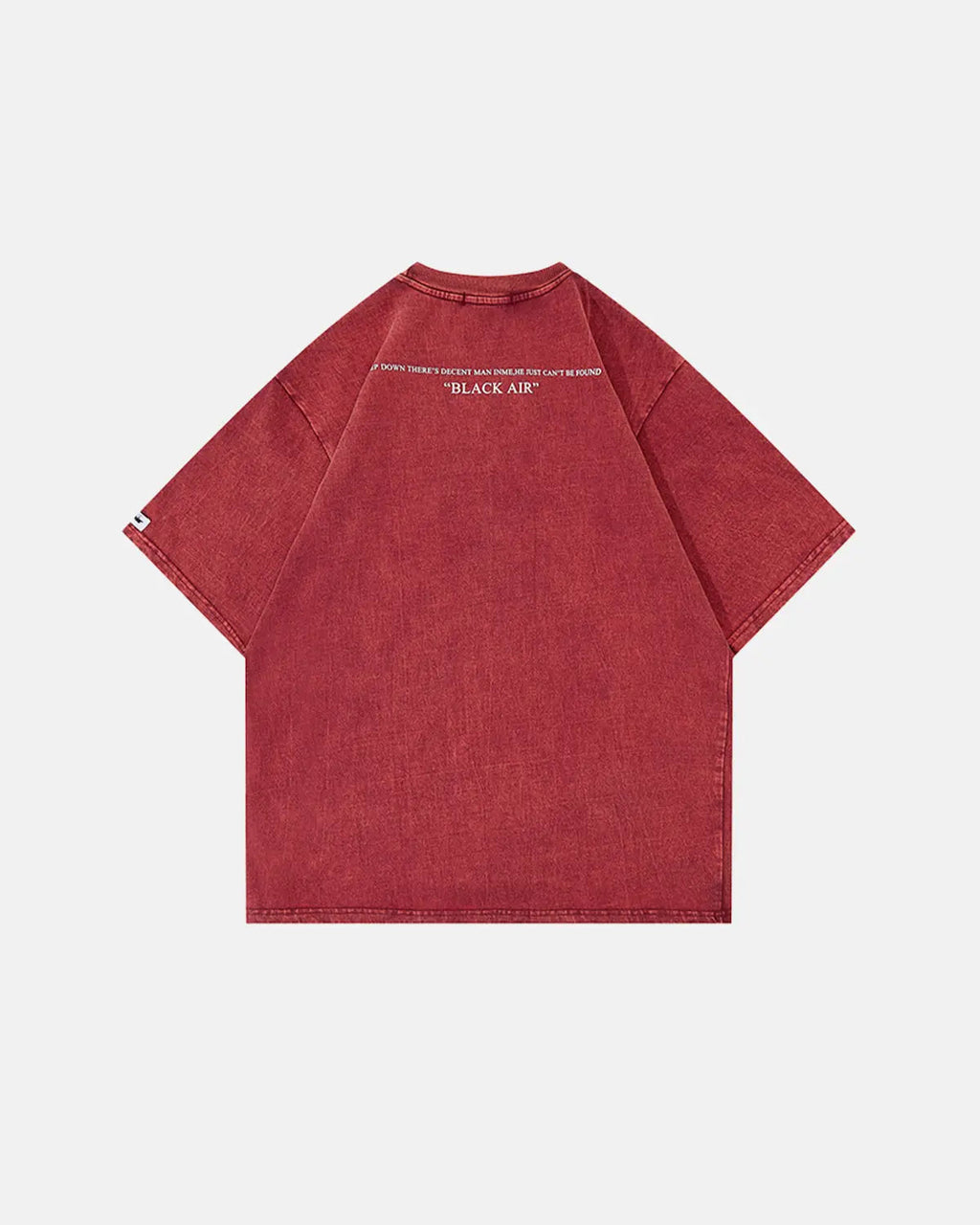 Washed graphic oversized T-shirt by INFLATION, featuring bold print and relaxed fit, laid flat displaying front design and soft fabric.