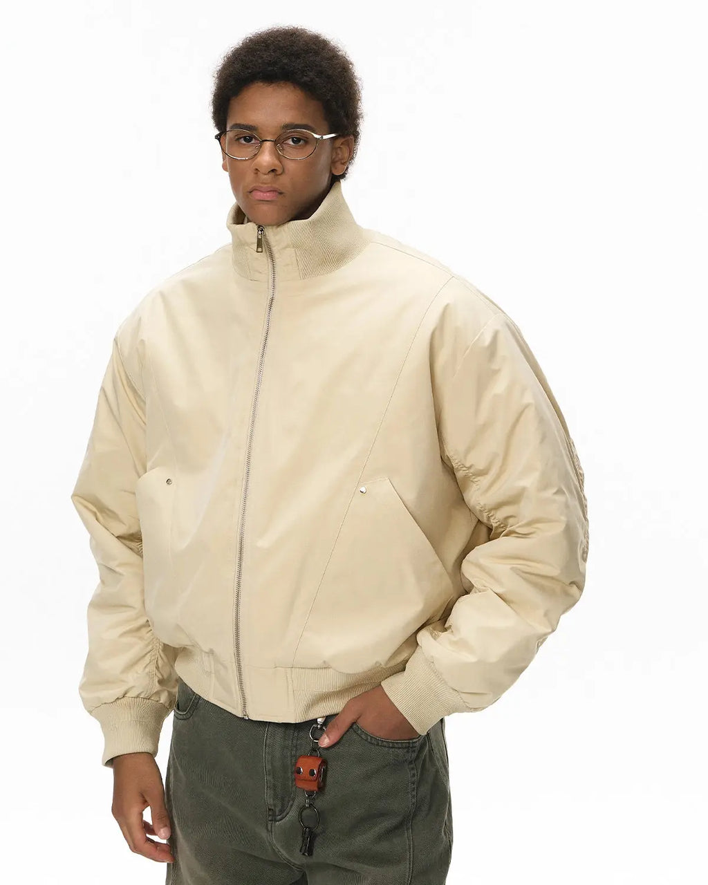 Inflation Cotton Padded Bomber Jacket featuring a sleek design, padded for warmth, with a modern streetwear style.