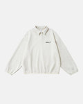 Flation Brand Quarter Polo Sweatshirt featuring a classic polo collar, comfortable fit, in neutral color with subtle branding details.