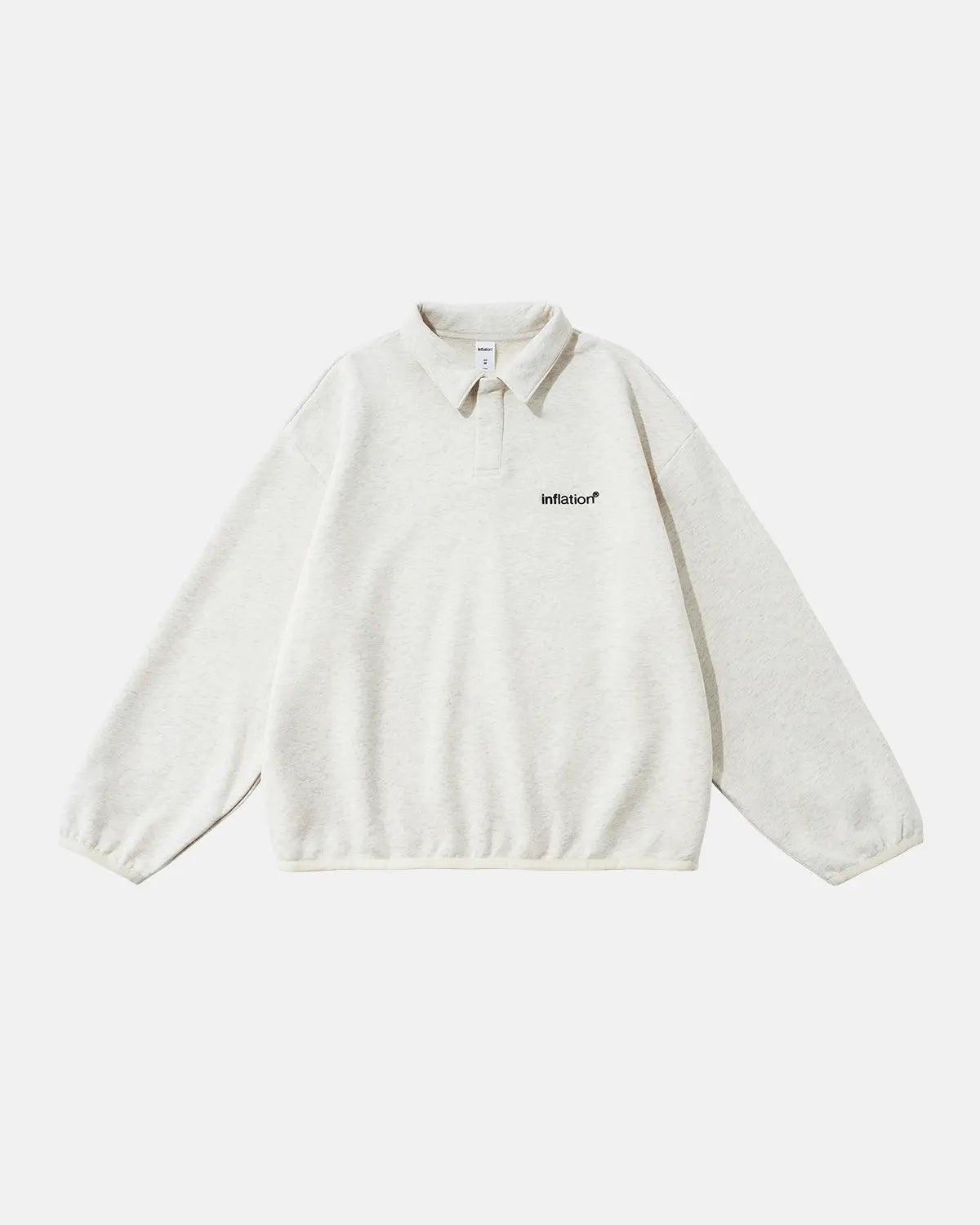 Flation Brand Quarter Polo Sweatshirt featuring a classic polo collar, comfortable fit, in neutral color with subtle branding details.