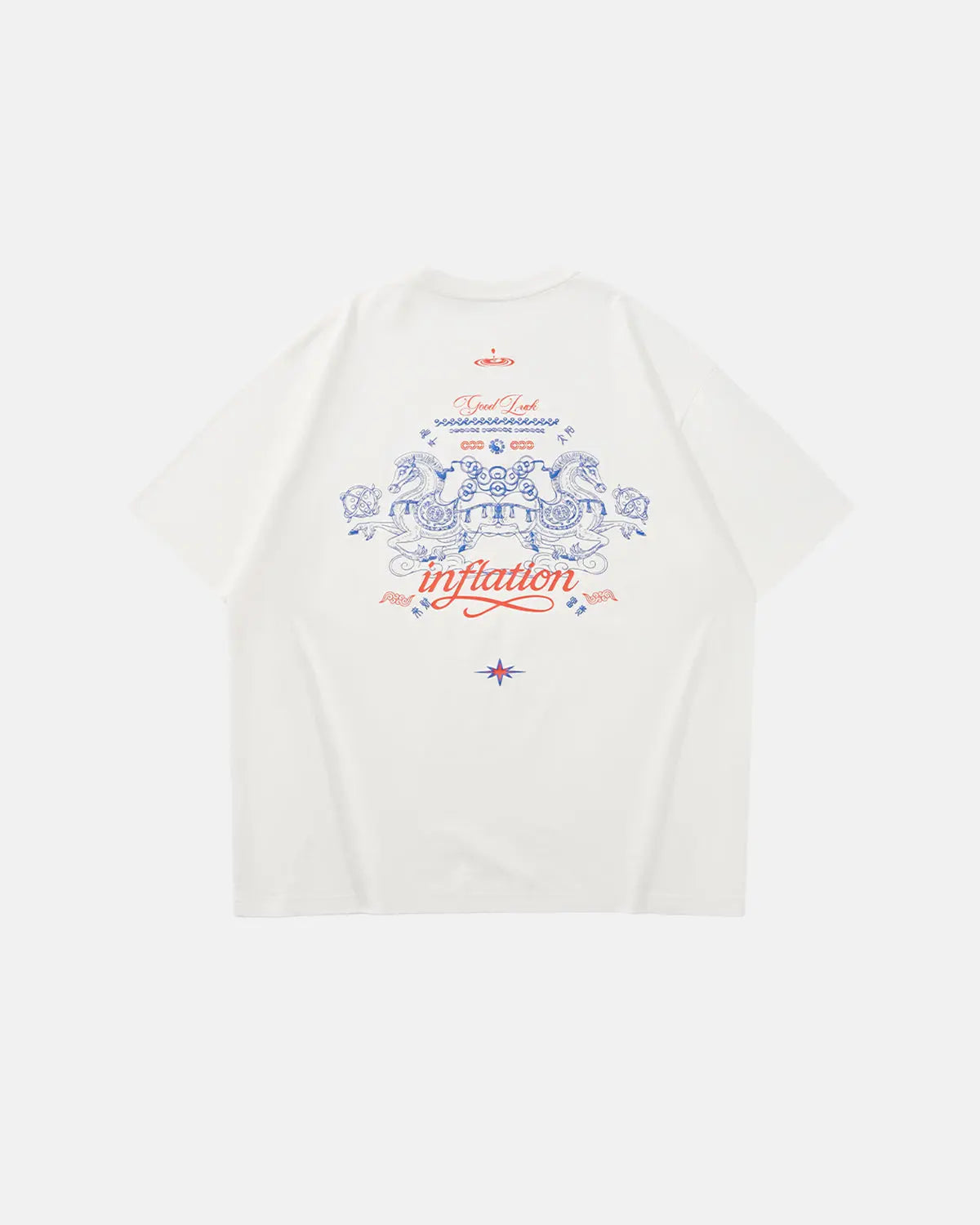 Inflation Streetwear cotton T-shirt featuring "Money on the Way" print, casual streetwear style with bold graphic design.