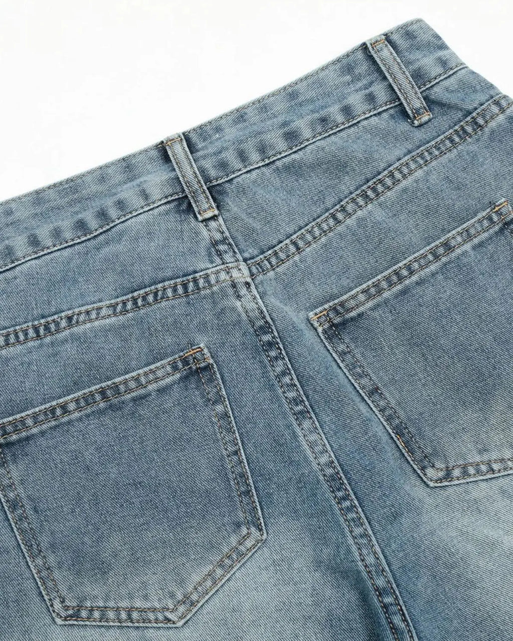 Flation streetwear multi pockets baggy barrel jeans with relaxed fit and multiple cargo-style pockets, denim fabric, casual style.