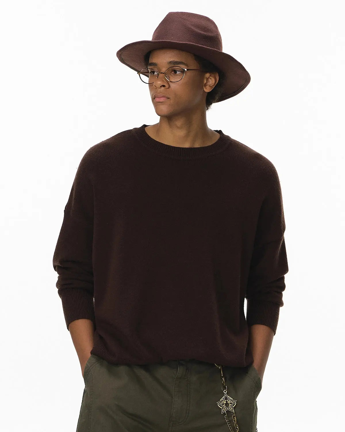Inflation Streetwear crew neck knit sweater in soft fabric, featuring a classic design ideal for casual wear.