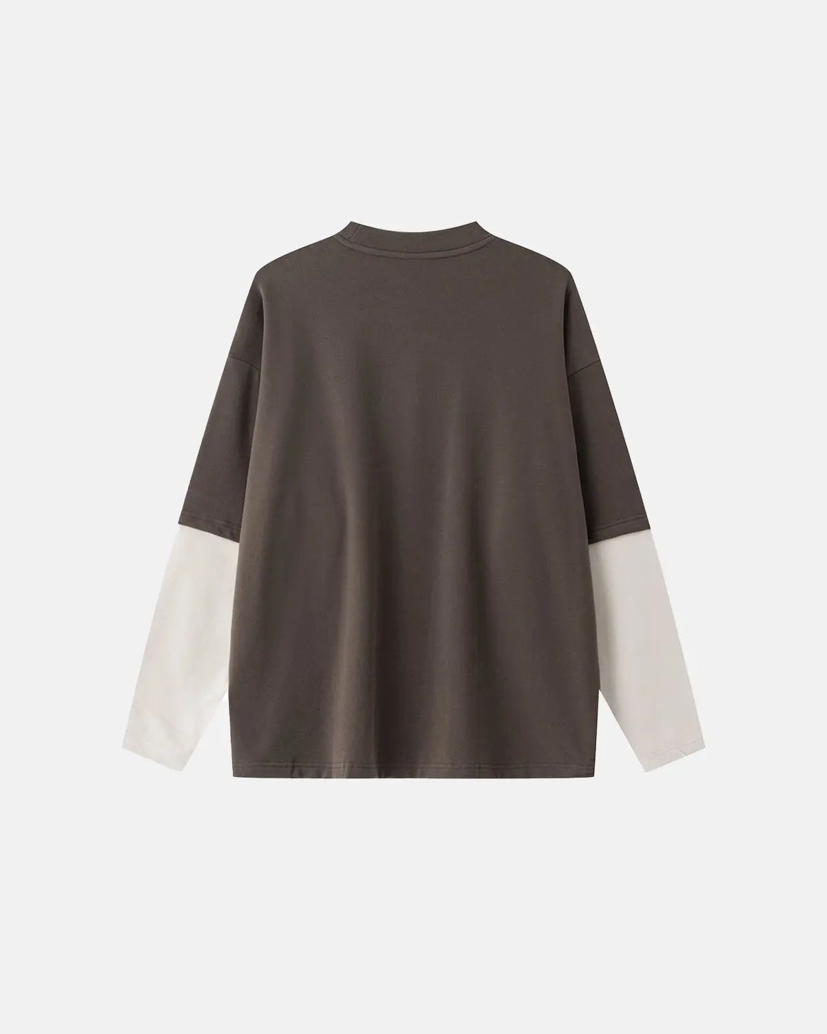 Color block long sleeve tee by Flation Streetwear featuring bold contrasting colors and a relaxed fit.