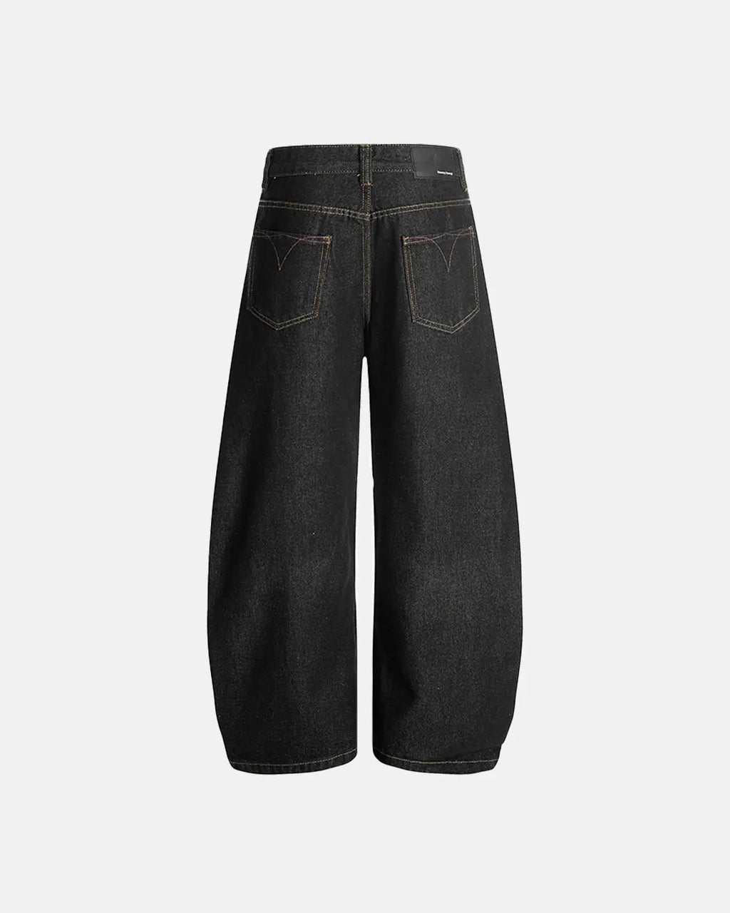 Raw Embroidery Baggy Jeans by INFLATION, streetwear denim with raw embroidery details and a relaxed, baggy fit in blue denim.