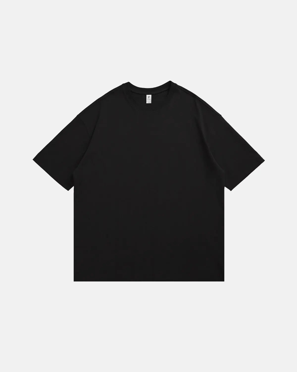 InflationUS heavyweight cotton oversized streetwear T-shirt in black, with a relaxed fit and casual style.