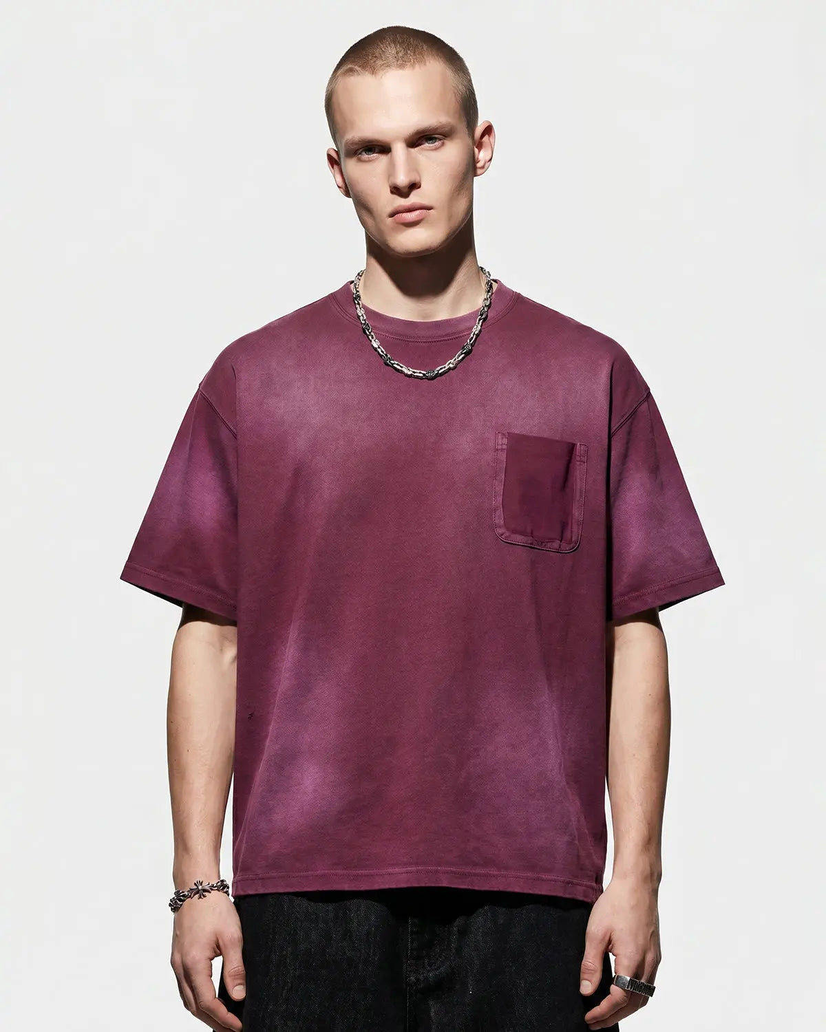 Inflation Streetwear Monkey Wash distressed t-shirt with faded print and casual fit, featuring a relaxed, vintage-inspired design.
