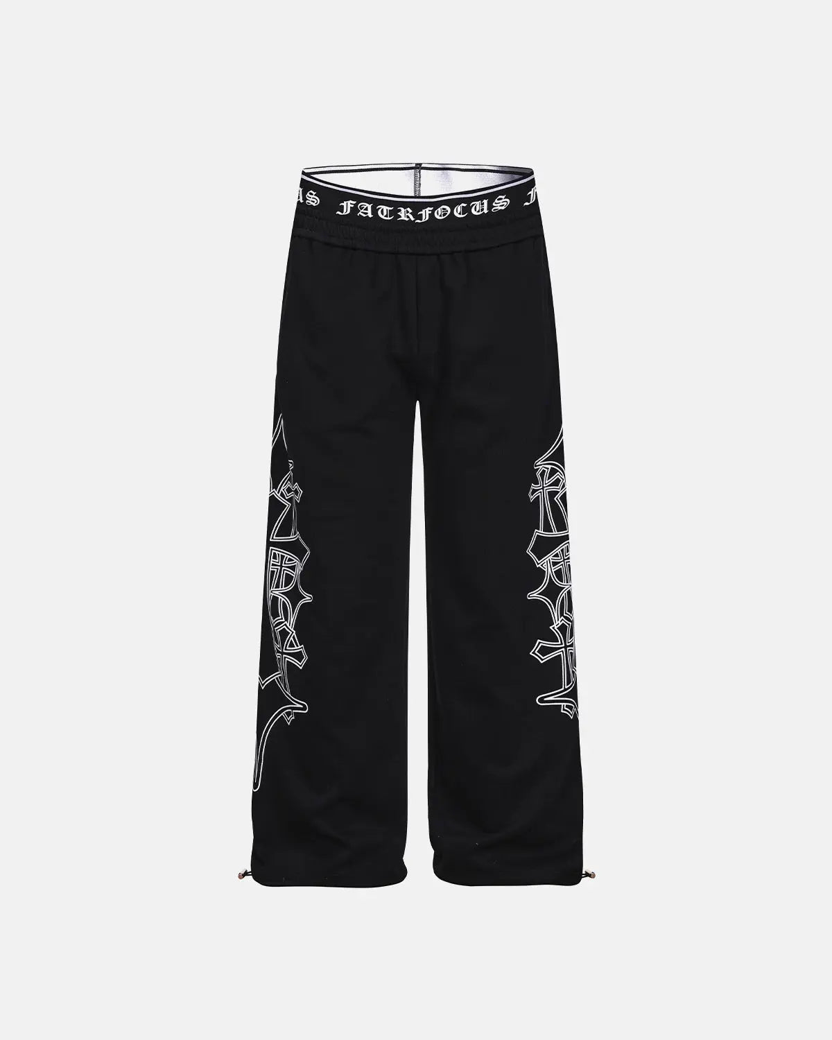 Gothic layered baggy sweatpants by INFLATION featuring a streetwear style with layered design and relaxed fit.