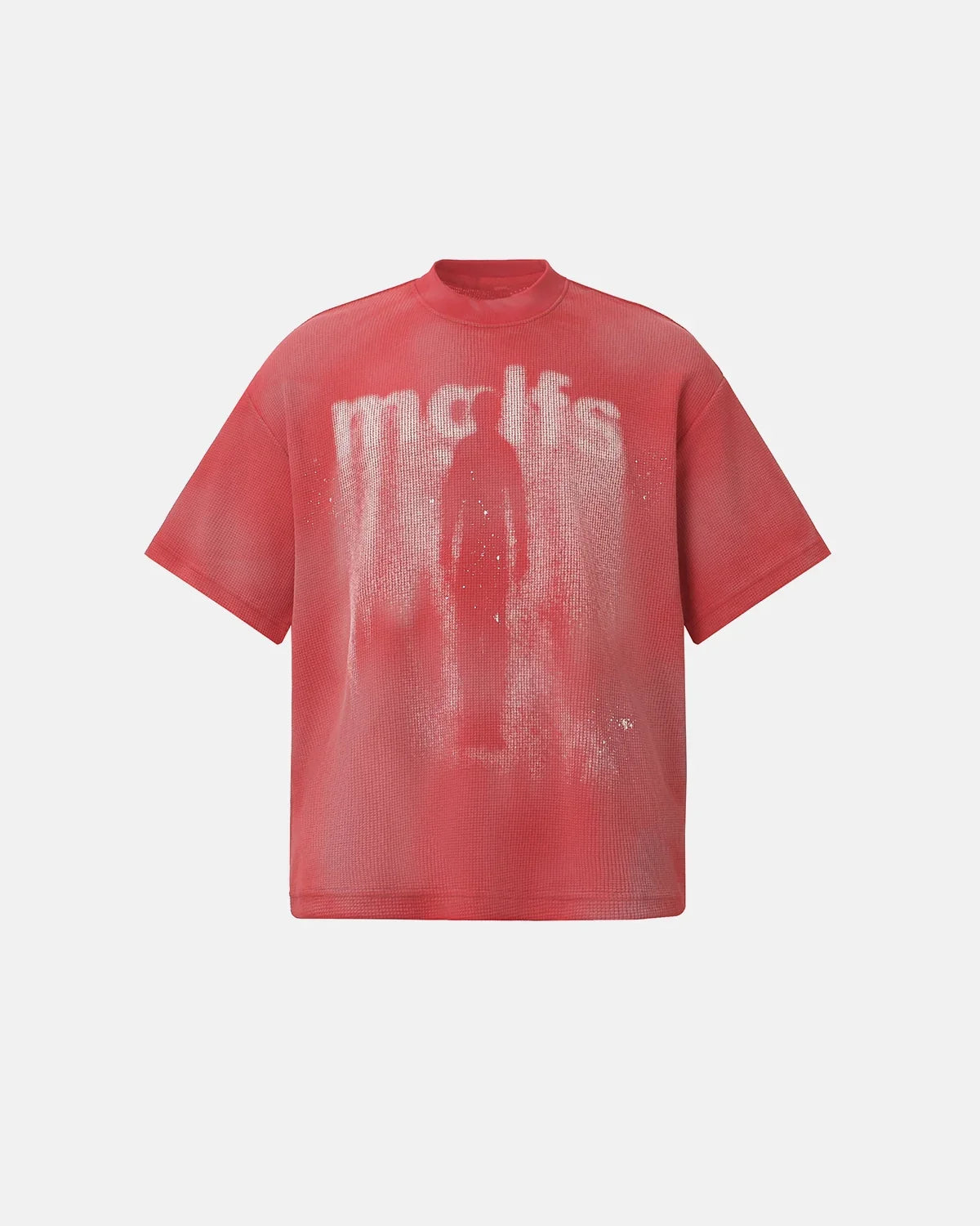 Black cotton T-shirt with gothic letter print from INFLATION Streetwear, featuring bold, dark graphic design on the front.