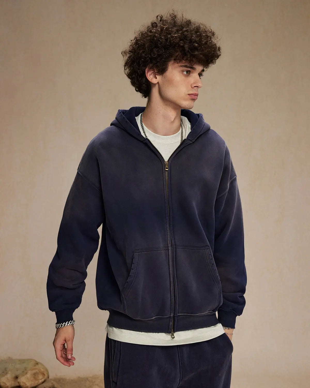 Flation Monkey Wash zip-up hooded jacket featuring a playful monkey design, cozy fabric, and adjustable hood.