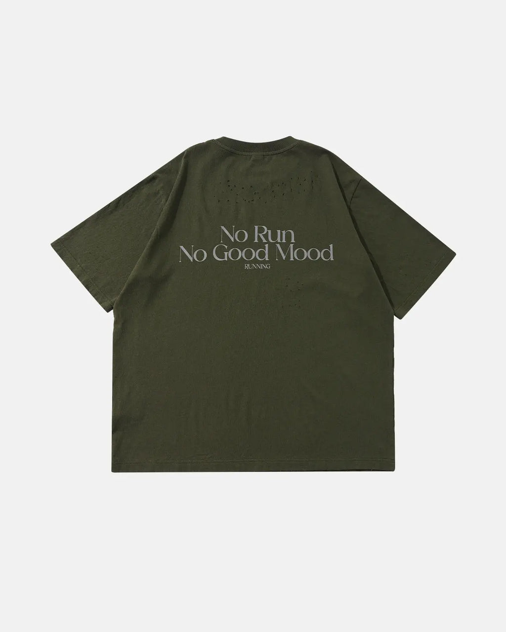 Distressed reflective washed T-shirt by INFLATION featuring a casual streetwear style with a worn, faded look and reflective details.