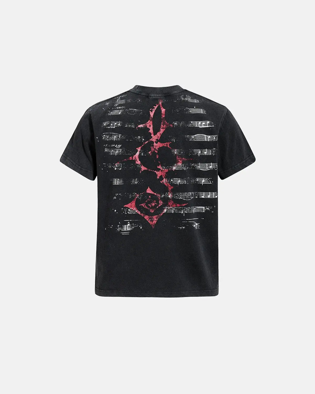 Acid washed music graphic T-shirt by INFLATION featuring a vintage-inspired band design on soft cotton fabric.