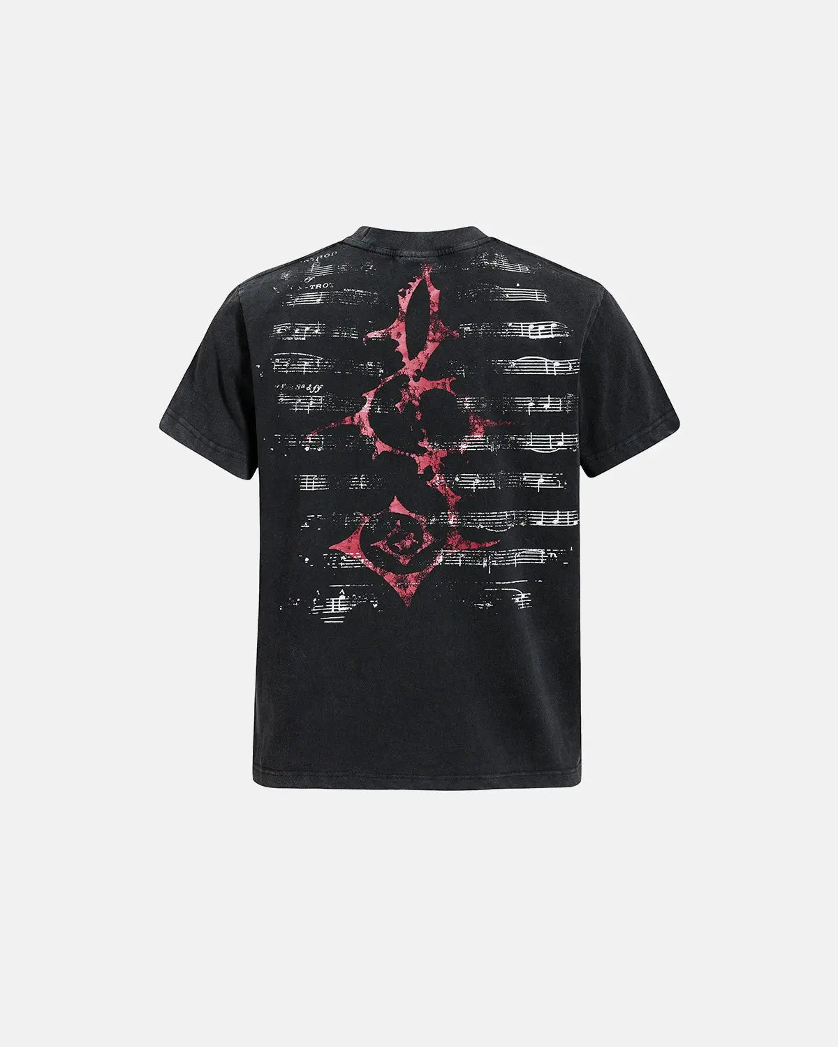 Acid washed music graphic T-shirt by INFLATION featuring a vintage-inspired band design on soft cotton fabric.