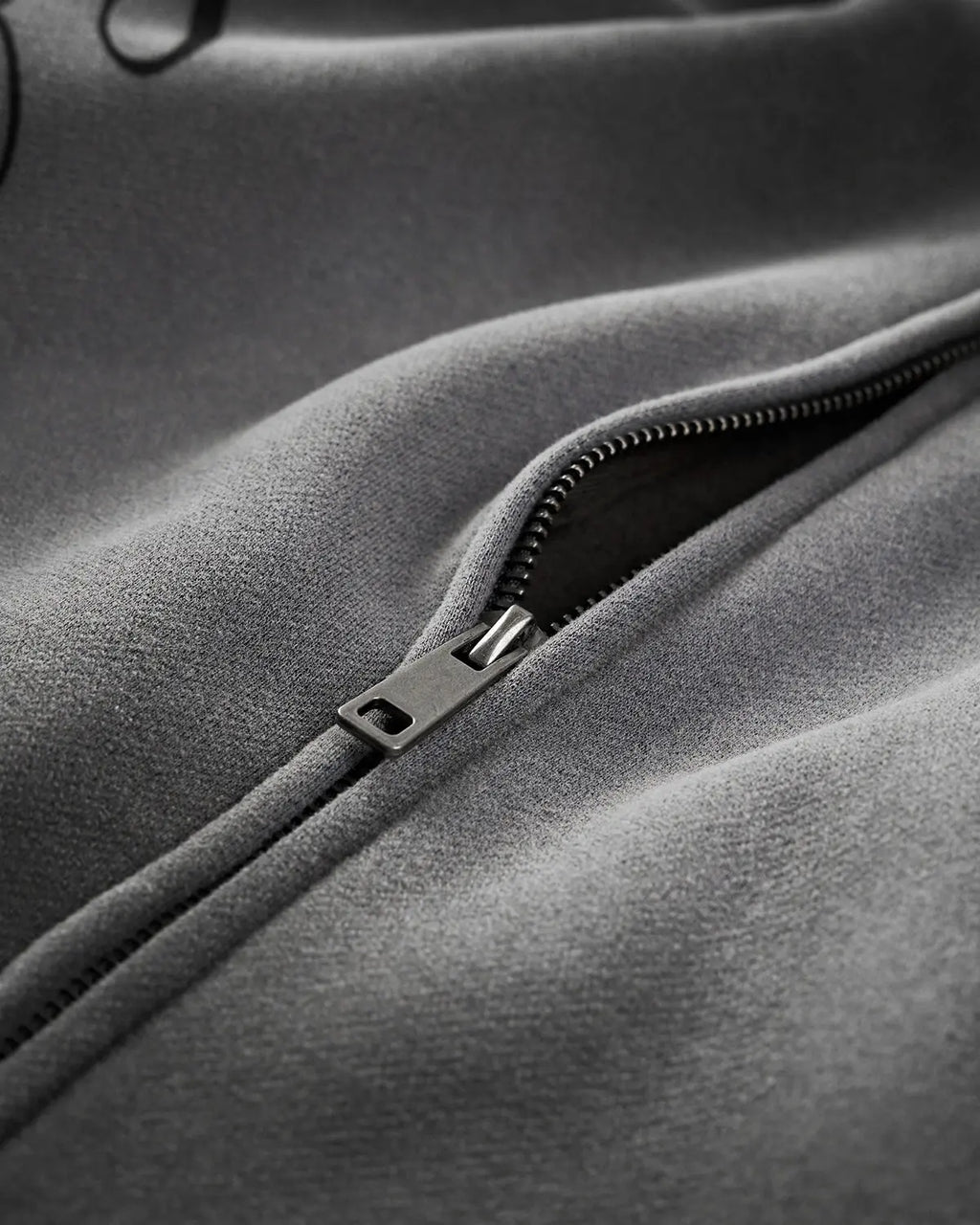 Acid wash zip-up hoodie from Flation Streetwear featuring a casual fit and distressed, vintage-style fabric details.