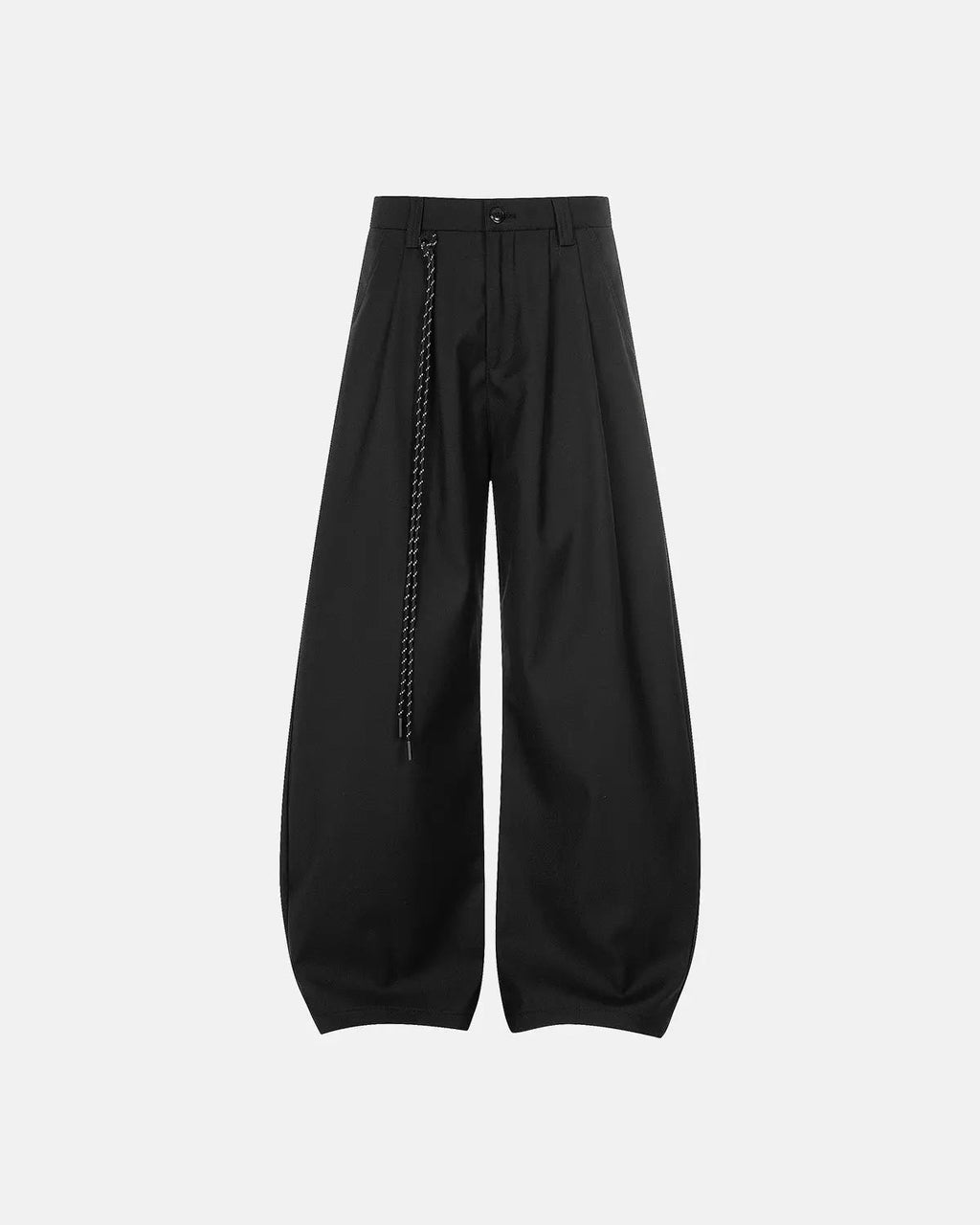 Wide-leg tailored pants with a rope belt from INFLATION, styled as streetwear, shown in a relaxed fit with a modern design.