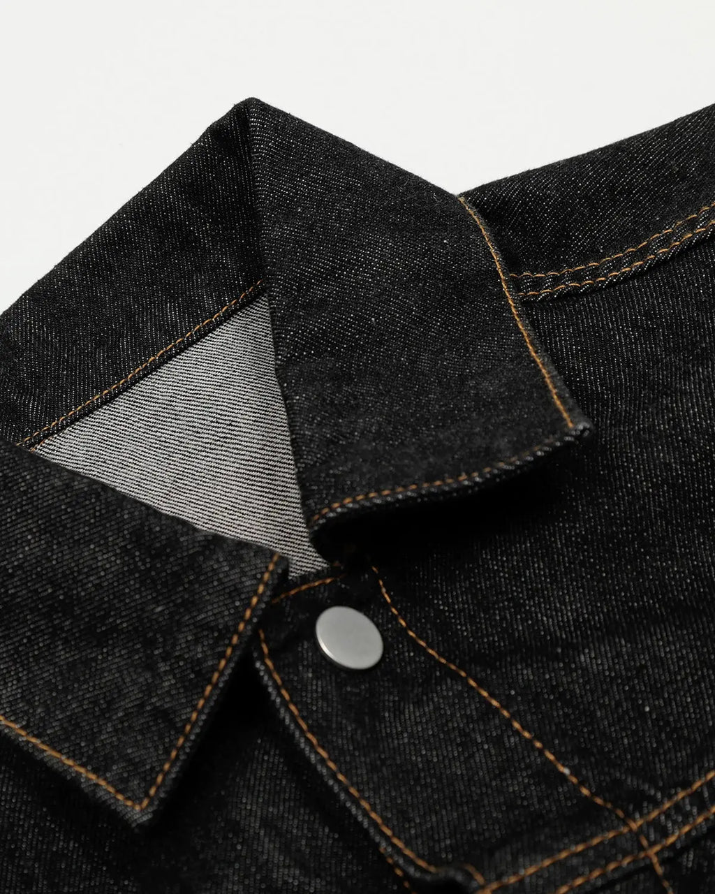 Black multi-pocket denim jacket by INFLATION featuring a stylish streetwear design with multiple front pockets and a classic denim look.