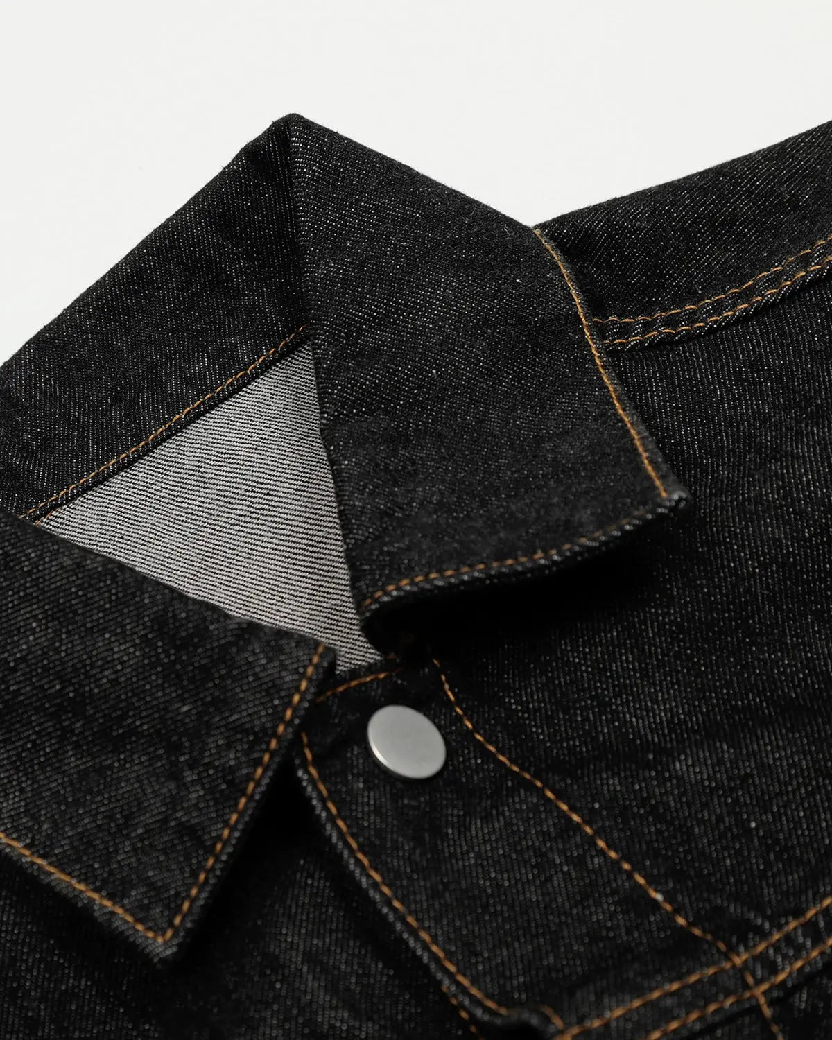 Black multi-pocket denim jacket by INFLATION featuring a stylish streetwear design with multiple front pockets and a classic denim look.