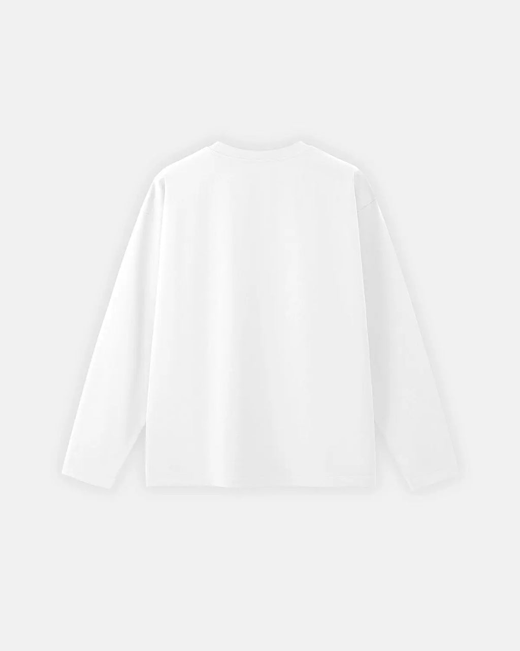 Blank white cotton long sleeve T-shirt from INFLATION, casual streetwear with a simple, clean design and long sleeves.
