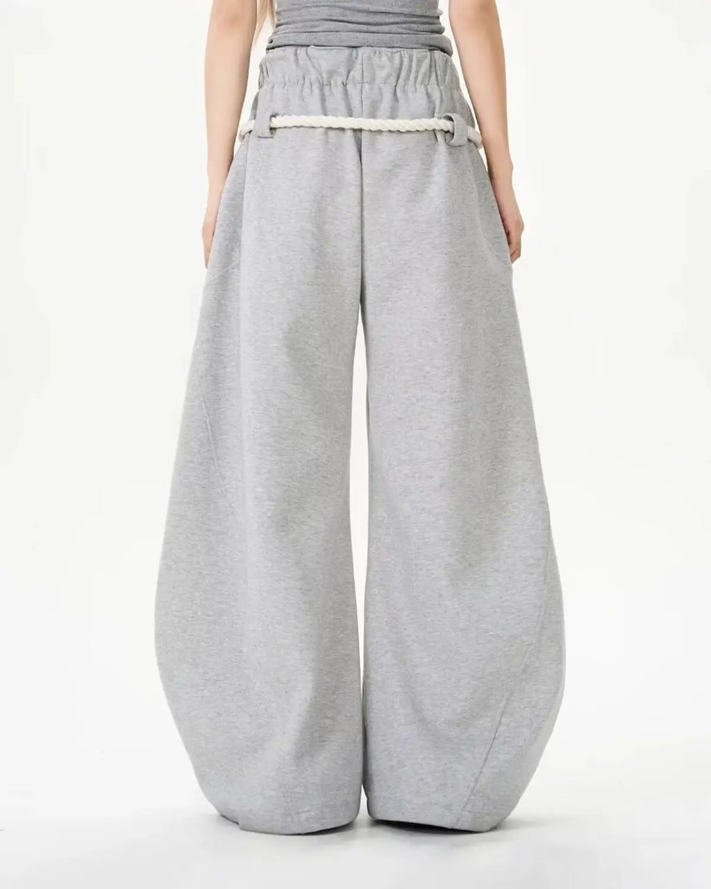 Flation Super Baggy Barrel Sweatpant in neutral color, featuring a loose fit and elastic waistband, streetwear style.