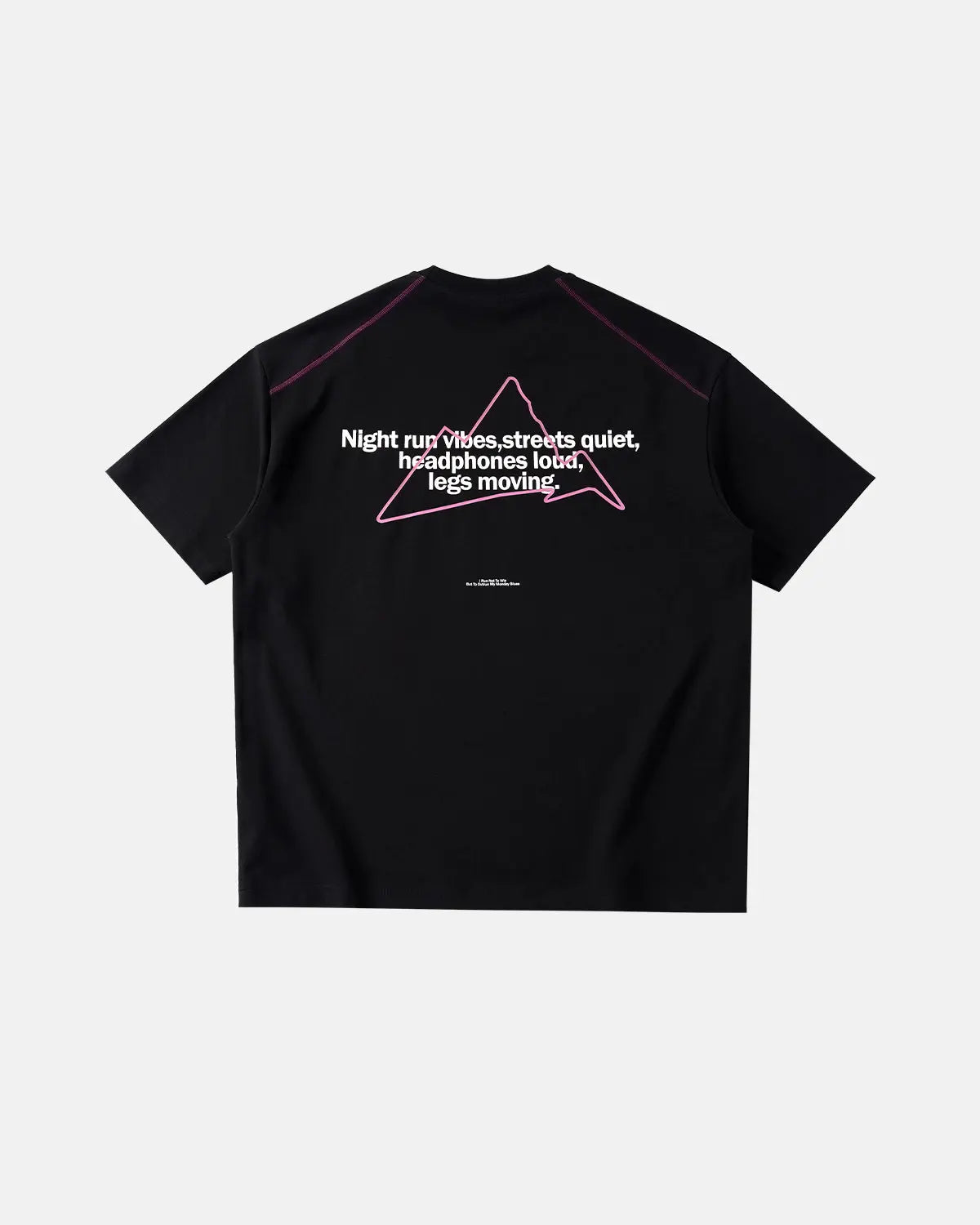 Inflation Streetwear glow-in-the-dark oversized T-shirt with visible stitching detail and relaxed fit, displayed on a hanger.