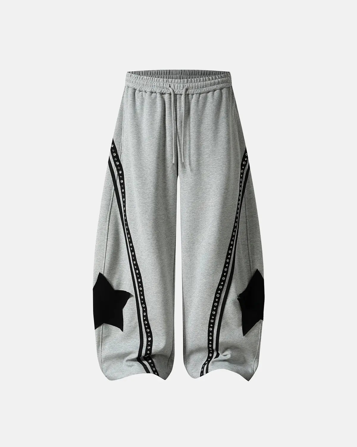Contrast patchwork barrel sweatpants by INFLATION featuring a stylish patchwork design and relaxed fit for streetwear fashion.