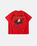 Inflation Streetwear Fortune Incoming T-shirt featuring bold graphic and text design in black and white.