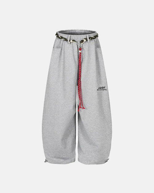Flation Baggy Wide Leg Sweatpants with waistband, featuring relaxed fit and streetwear style, shown on a model.