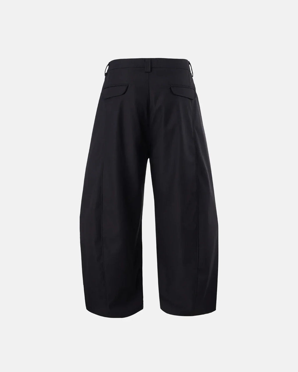 Flation Pleated Barrel Tailored Pants, stylish streetwear pants with a pleated design and tailored fit, shown on a model.