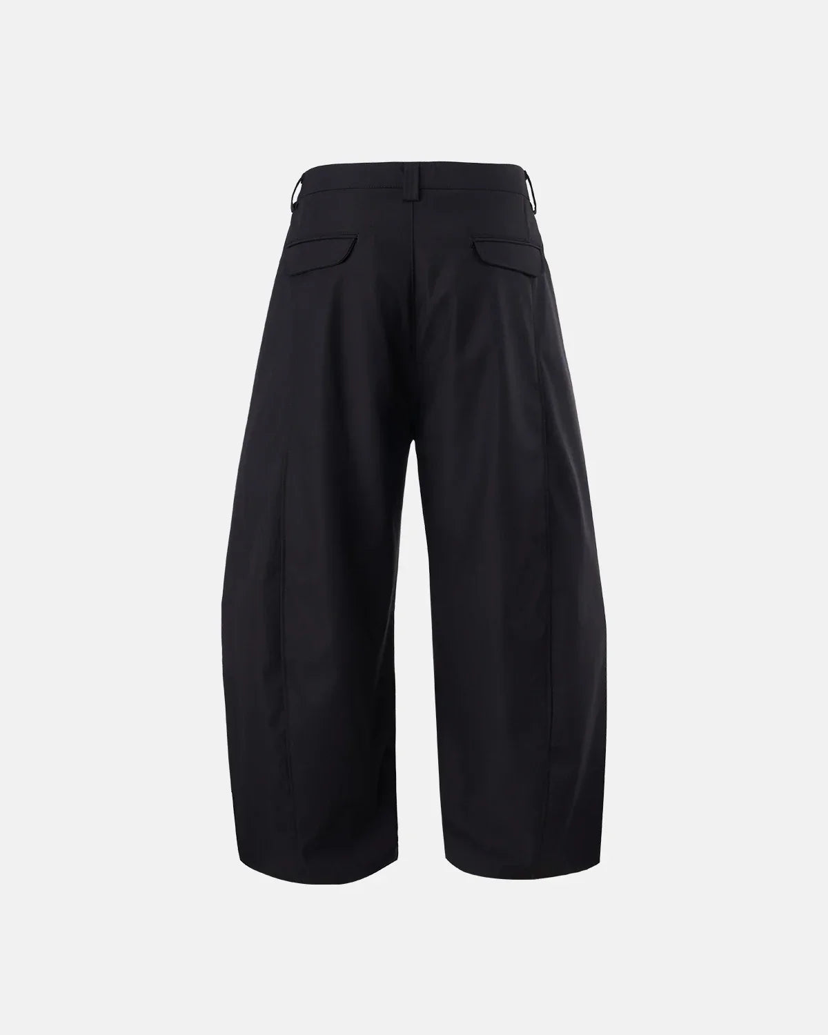 Flation Pleated Barrel Tailored Pants, stylish streetwear pants with a pleated design and tailored fit, shown on a model.