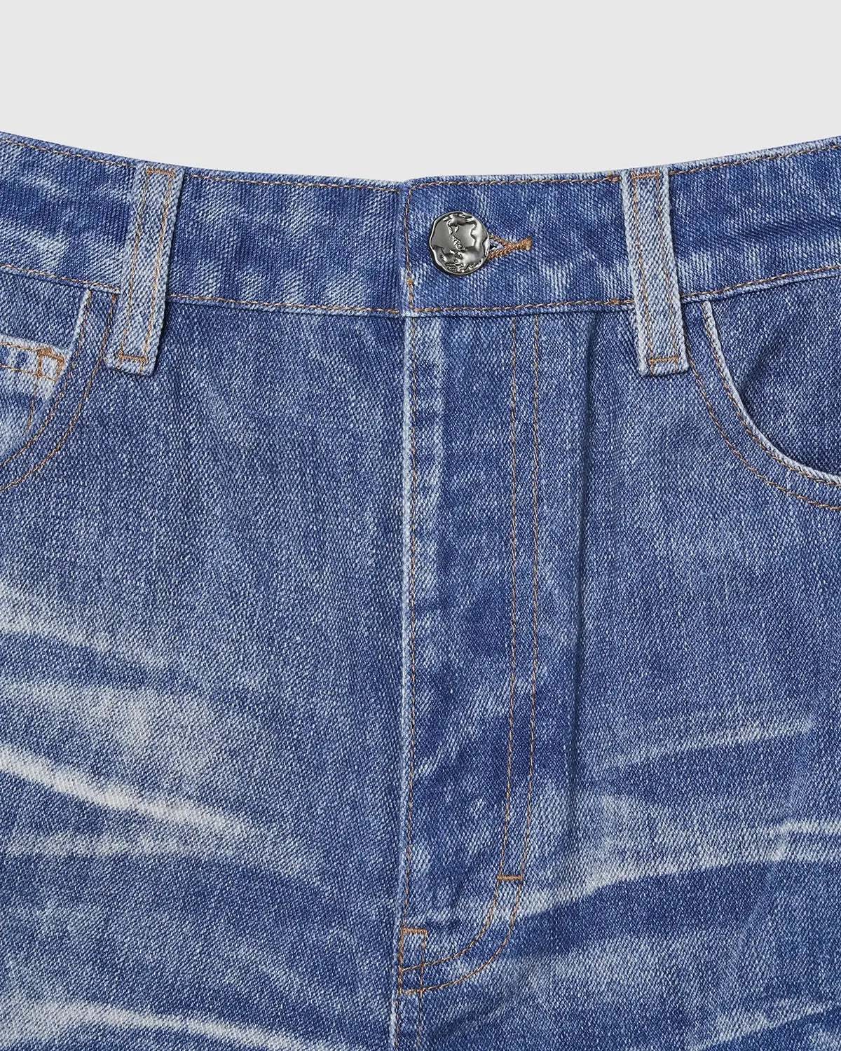 Digital printing denim jeans by INFLATION featuring bold streetwear style and detailed digital print design.